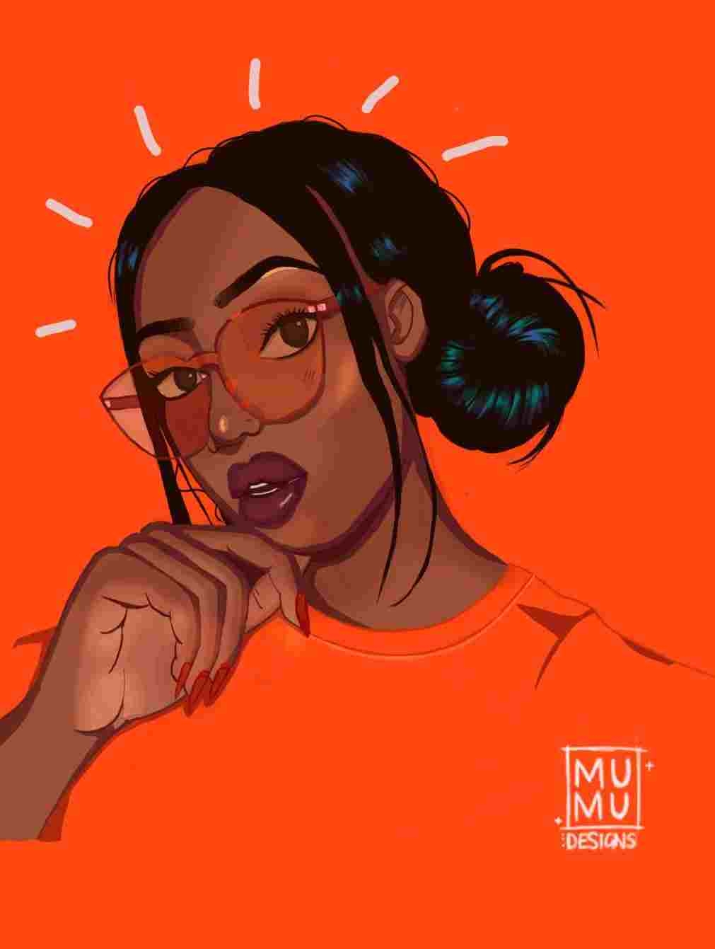 1020x1350 Black Girl Drawing Cartoon. Explore, Phone