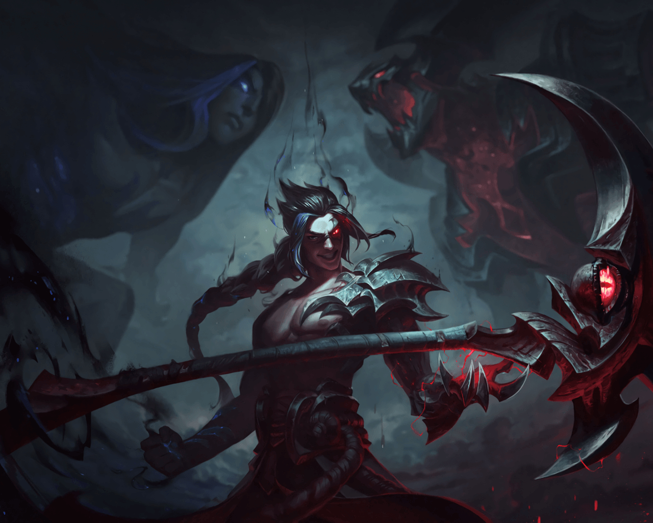 1280x1030 Download  League Of Legends, Kayn, Scythe, Red Eye, Artwork, Desktop