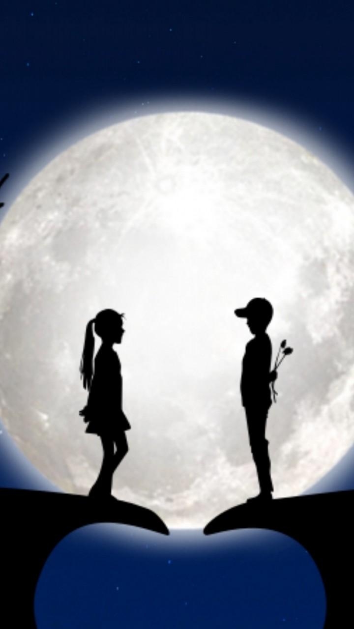 720x1280 Couple in the light of the moon HD Wallpaper, Phone