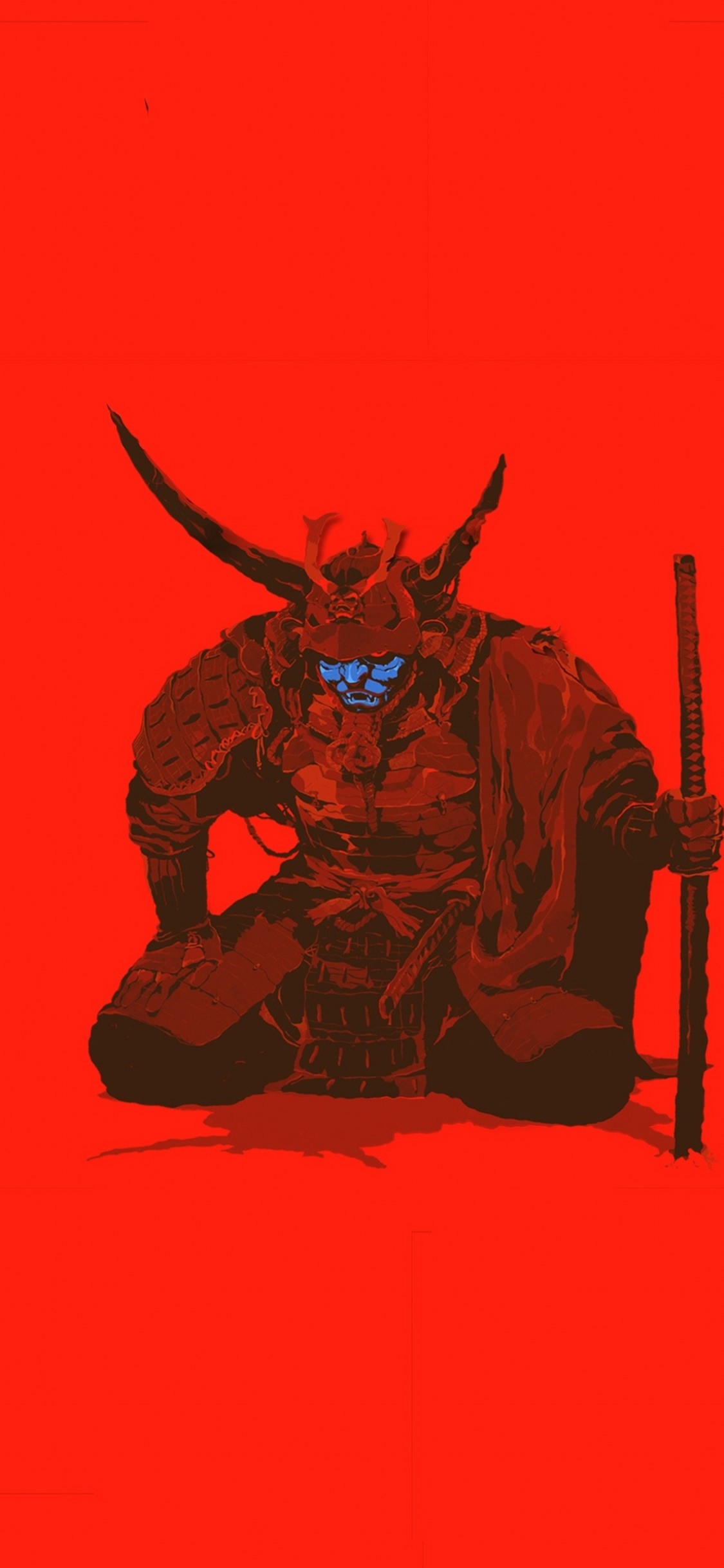 1130x2440 Download wallpaper  samurai, warrior, minimal, art, iphone x,  HD background, 16897, Phone