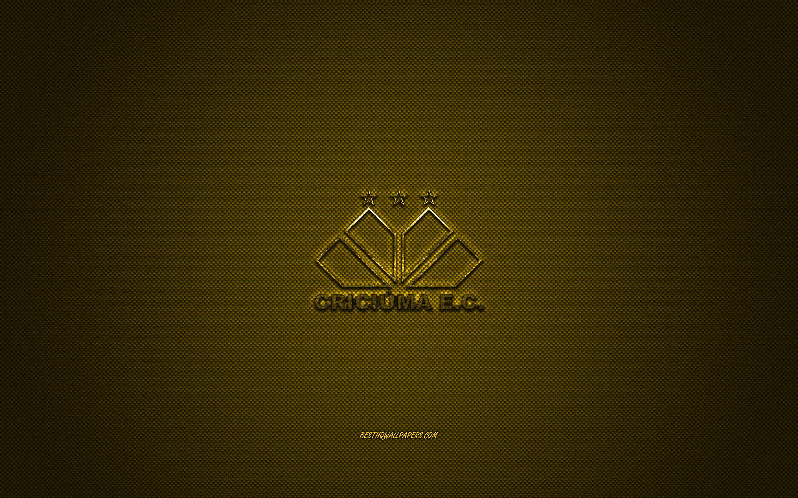 2560x1600 Download wallpaper Criciuma EC, Brazilian football club, Serie B, yellow logo, yellow carbon fiber background, football, Criciuma, Brazil, Criciuma EC logo, Criciuma Esporte Clube for desktop with resolution. High Quality HD, Desktop