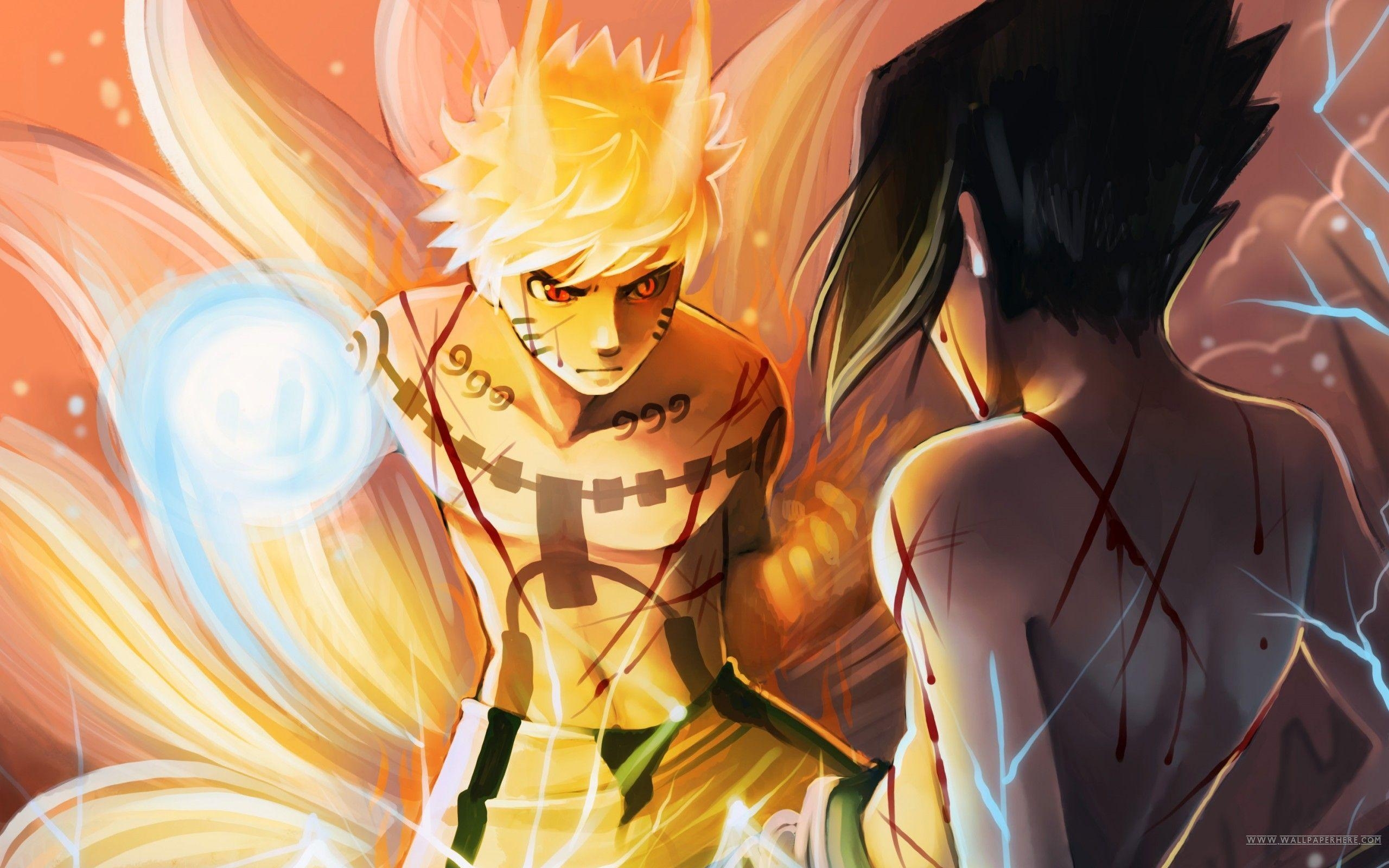 2560x1600 Uzumaki Naruto vs Uchiha Sasuke. anime boyz. Vs and X, Desktop