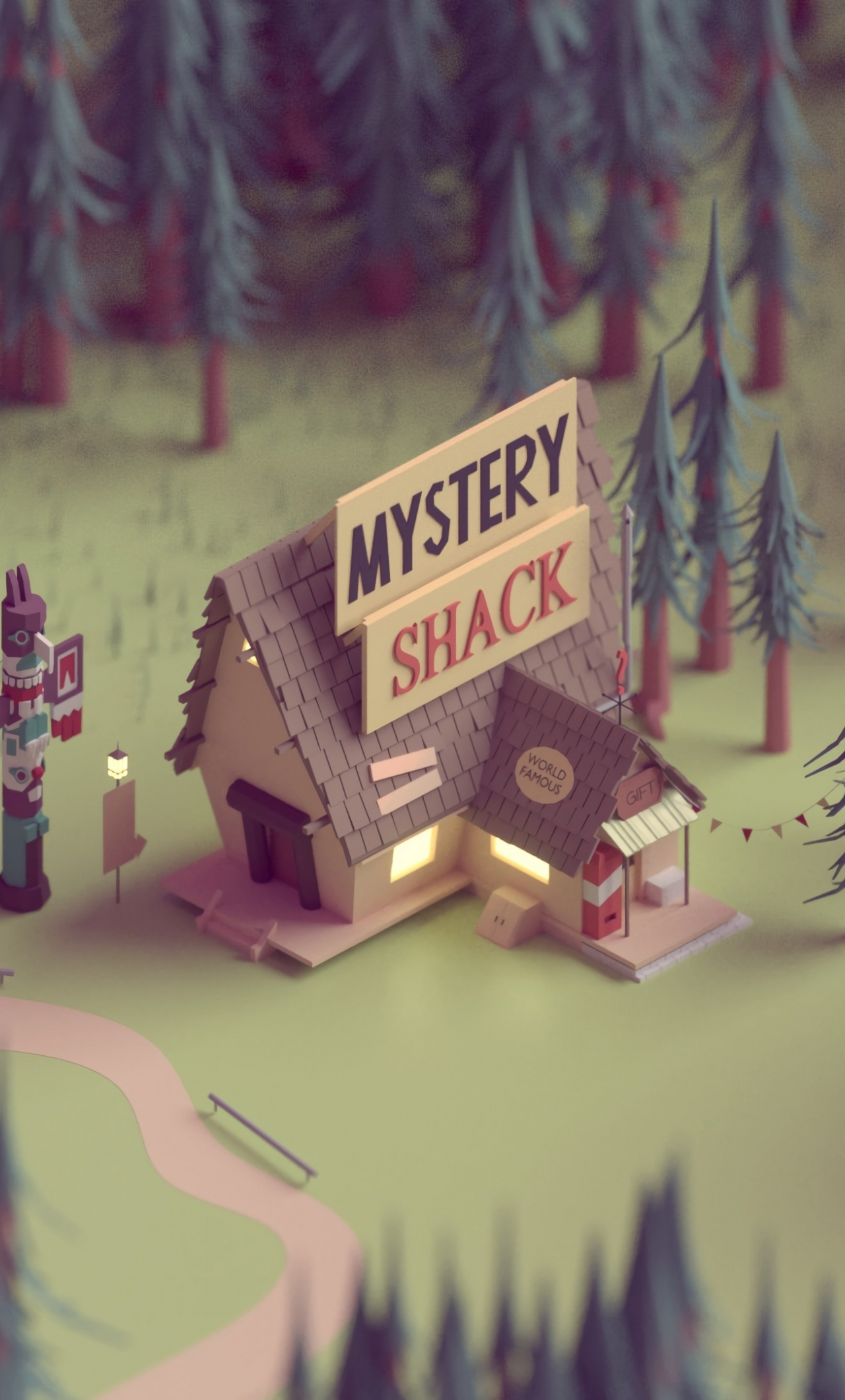 1280x2120 Download wallpaper  house, forest, tv show, gravity falls, iphone 6 plus,  HD background, 19354, Phone