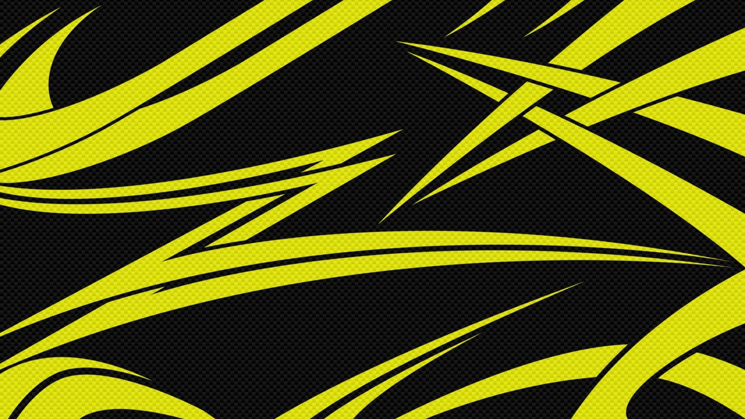 2560x1440 Download Wallpaper  Yellow, Black, Lines, Sharp Mac iMac, Desktop