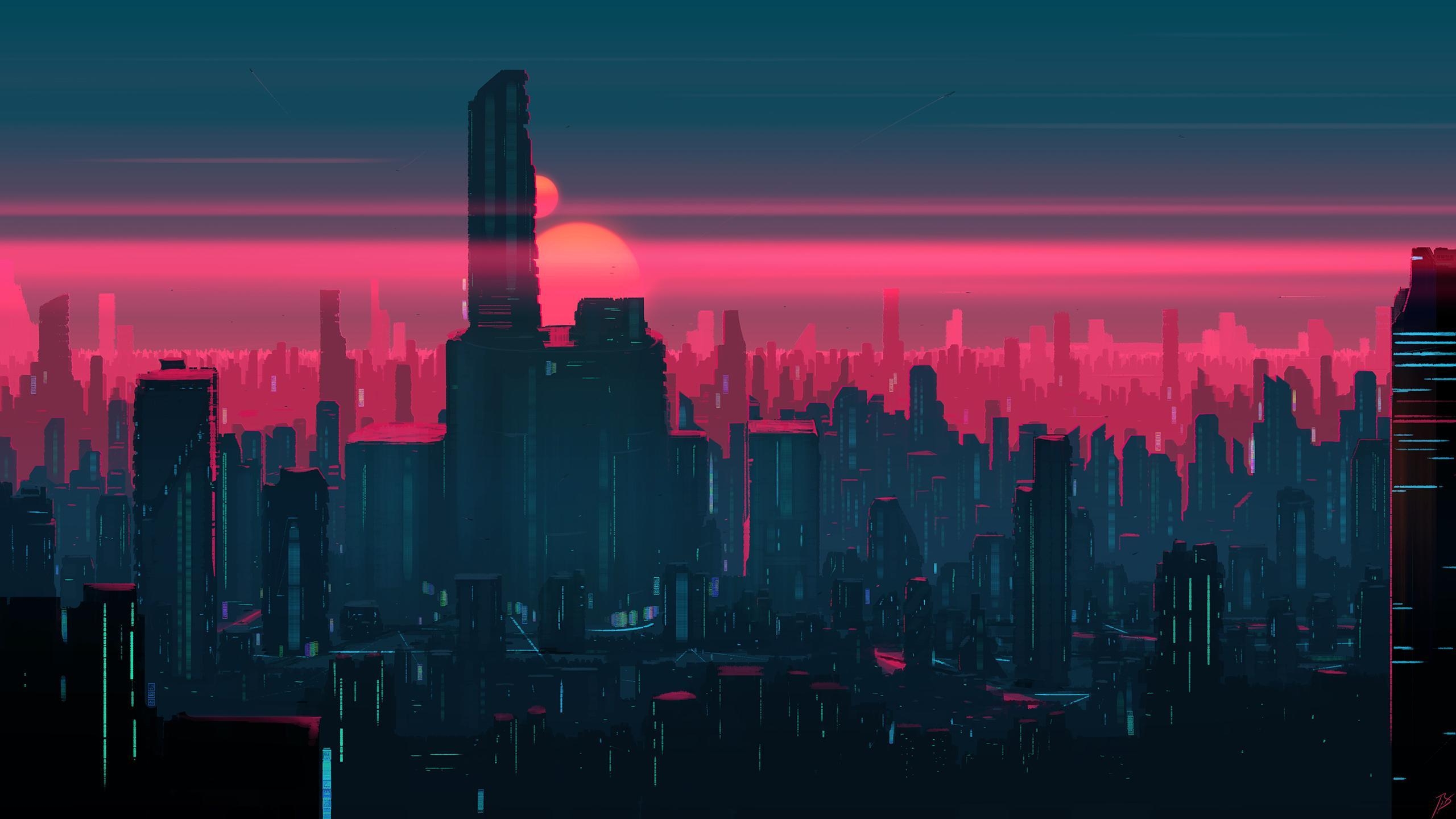 2560x1440 Futuristic City HD wallpaper, Desktop