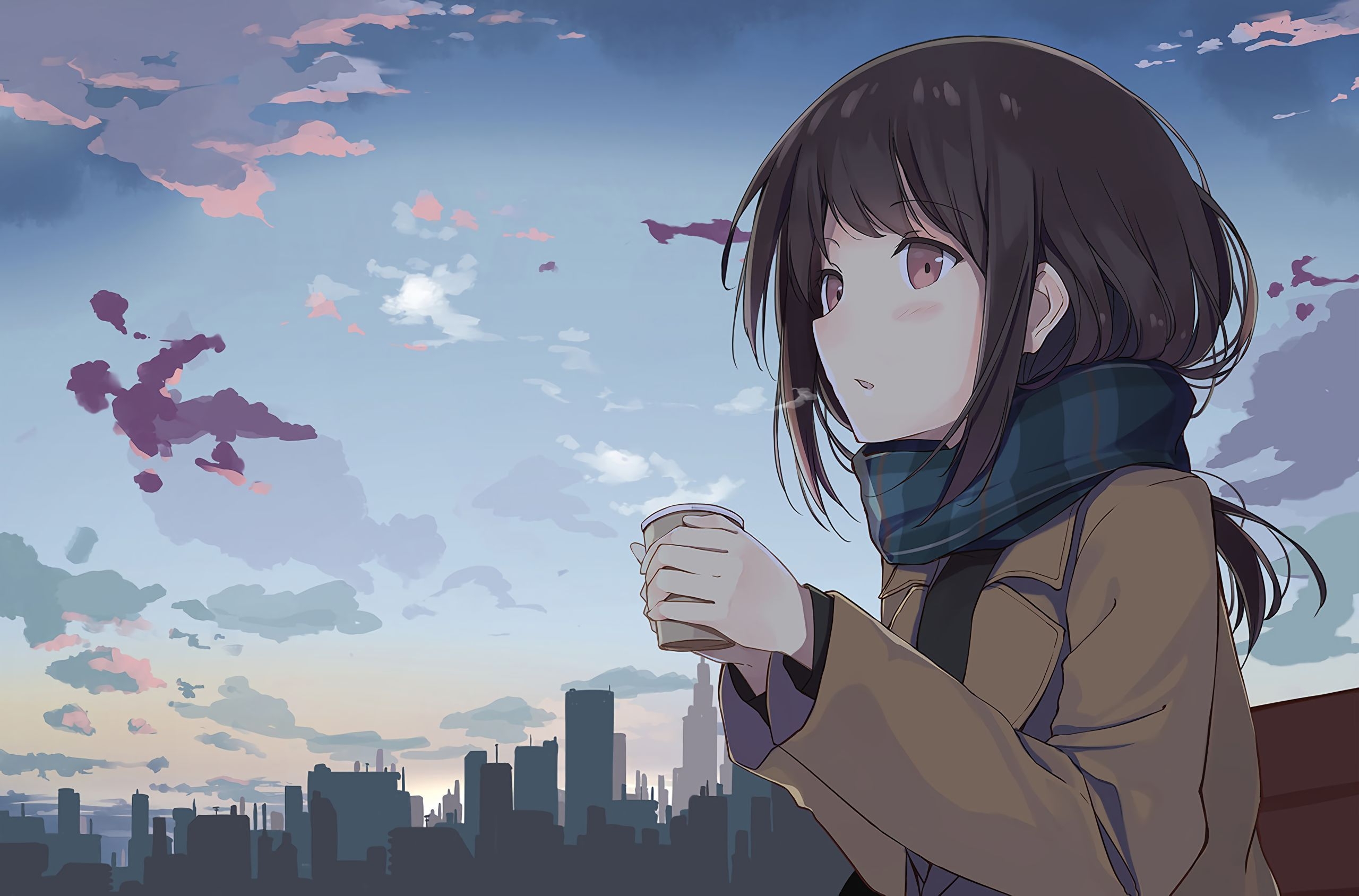 2560x1690 Anime Girl Cold Days, HD Anime, 4k Wallpaper, Image, Background, Photo and Picture, Desktop