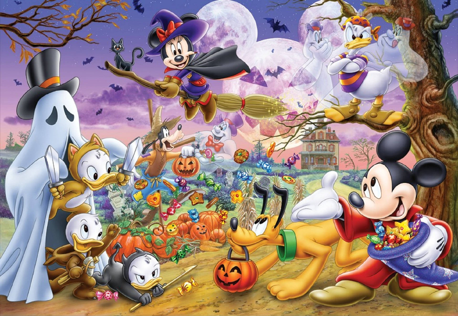 1920x1330 Download Disney Characters Halloween Party Wallpaper, Desktop