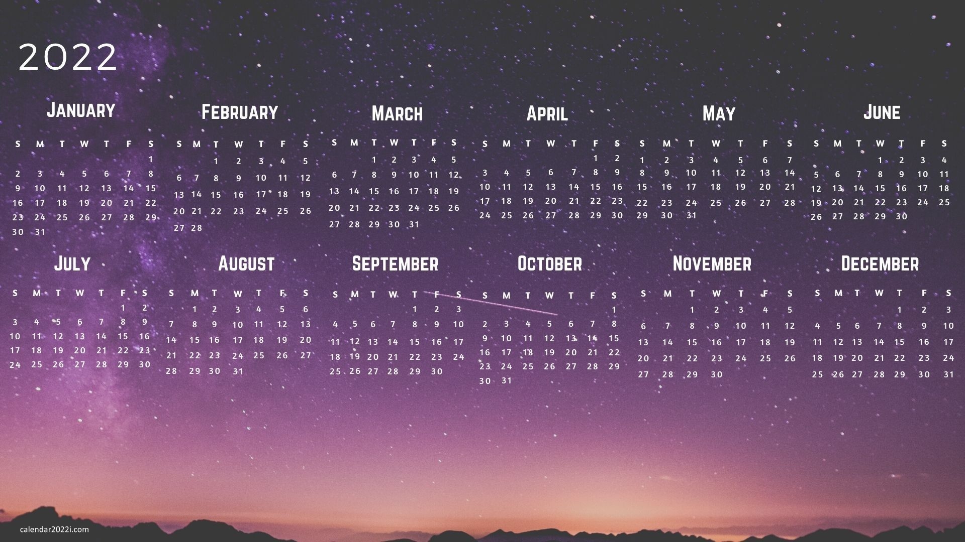 1920x1080 2022 Calendar Wallpaper, Desktop