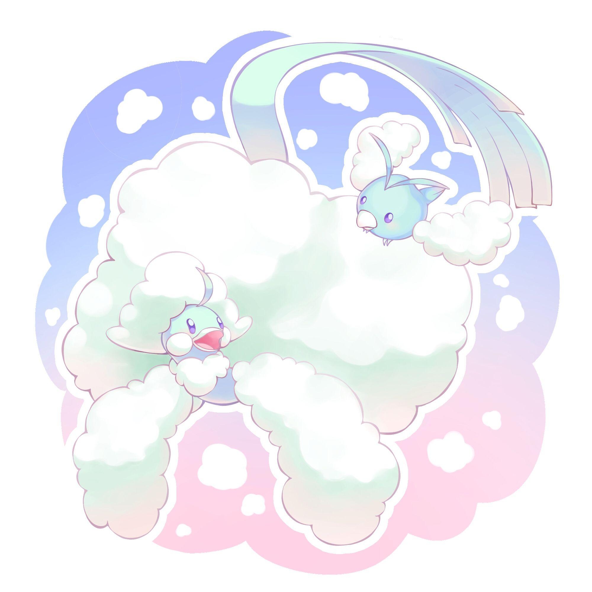 2000x2000 Mega Altaria and Swablu. Pokemon. Pokémon, Anime, Phone