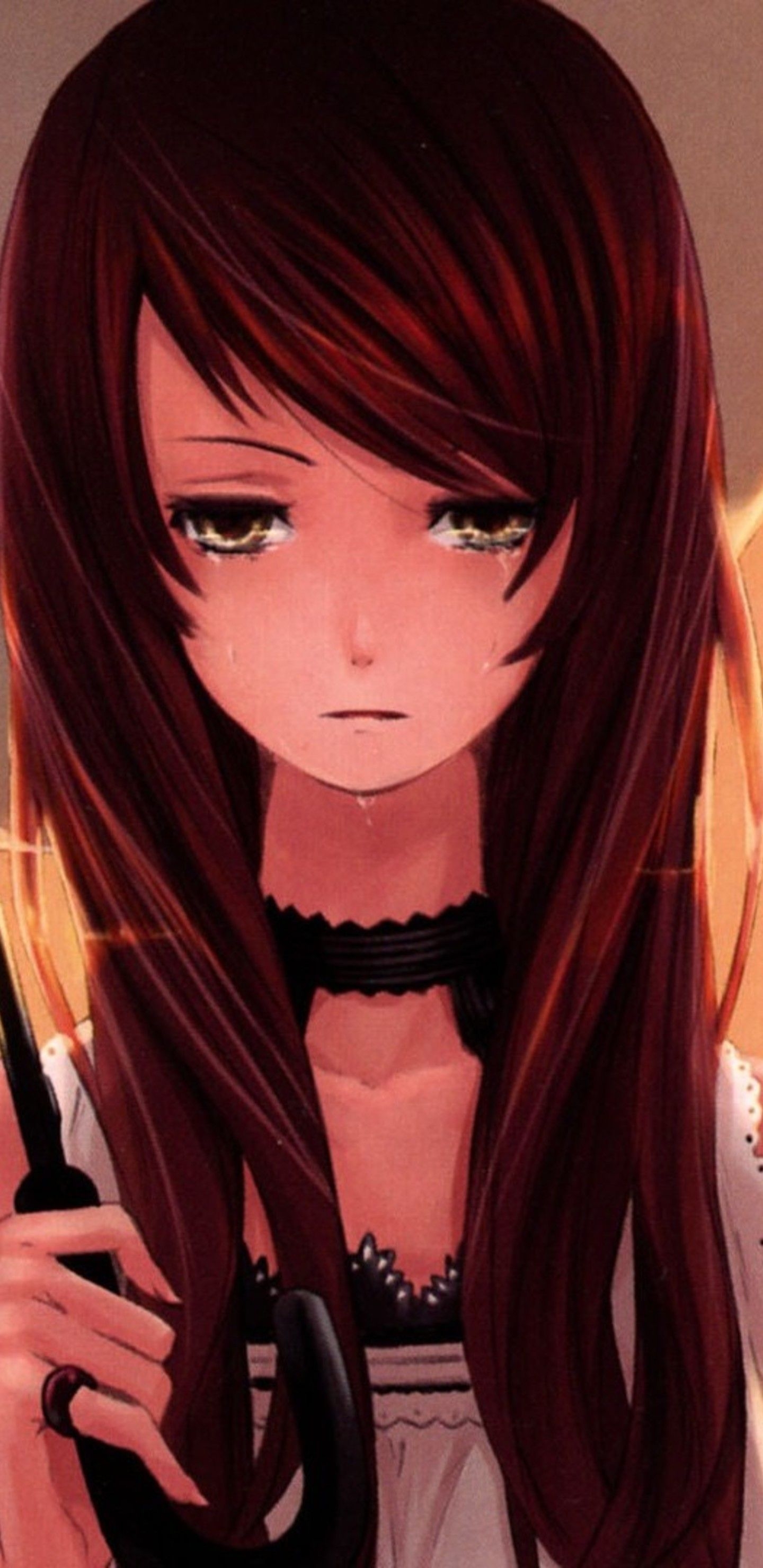 1440x2960 Sad Anime Girl In Rain Alone Animated, Download Wallpaper, Phone