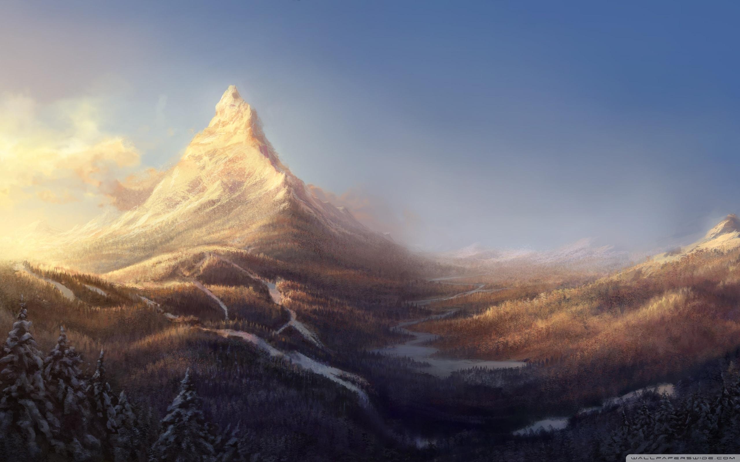 2560x1600 Winter Mountain Painting ❤ 4K HD Desktop Wallpaper for 4K, Desktop