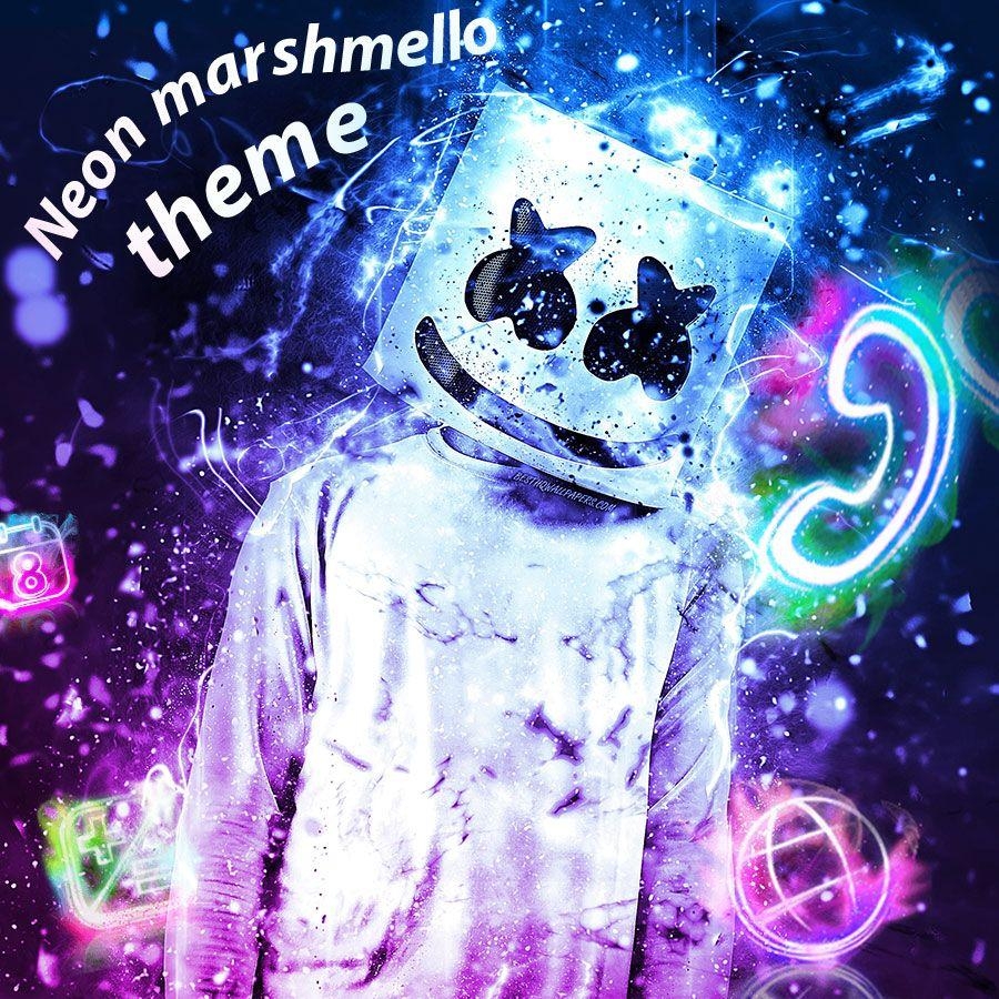 900x900 Neon marshmello blue colorful theme. Neon wallpaper, Graffiti wallpaper, Galaxy wallpaper, Phone