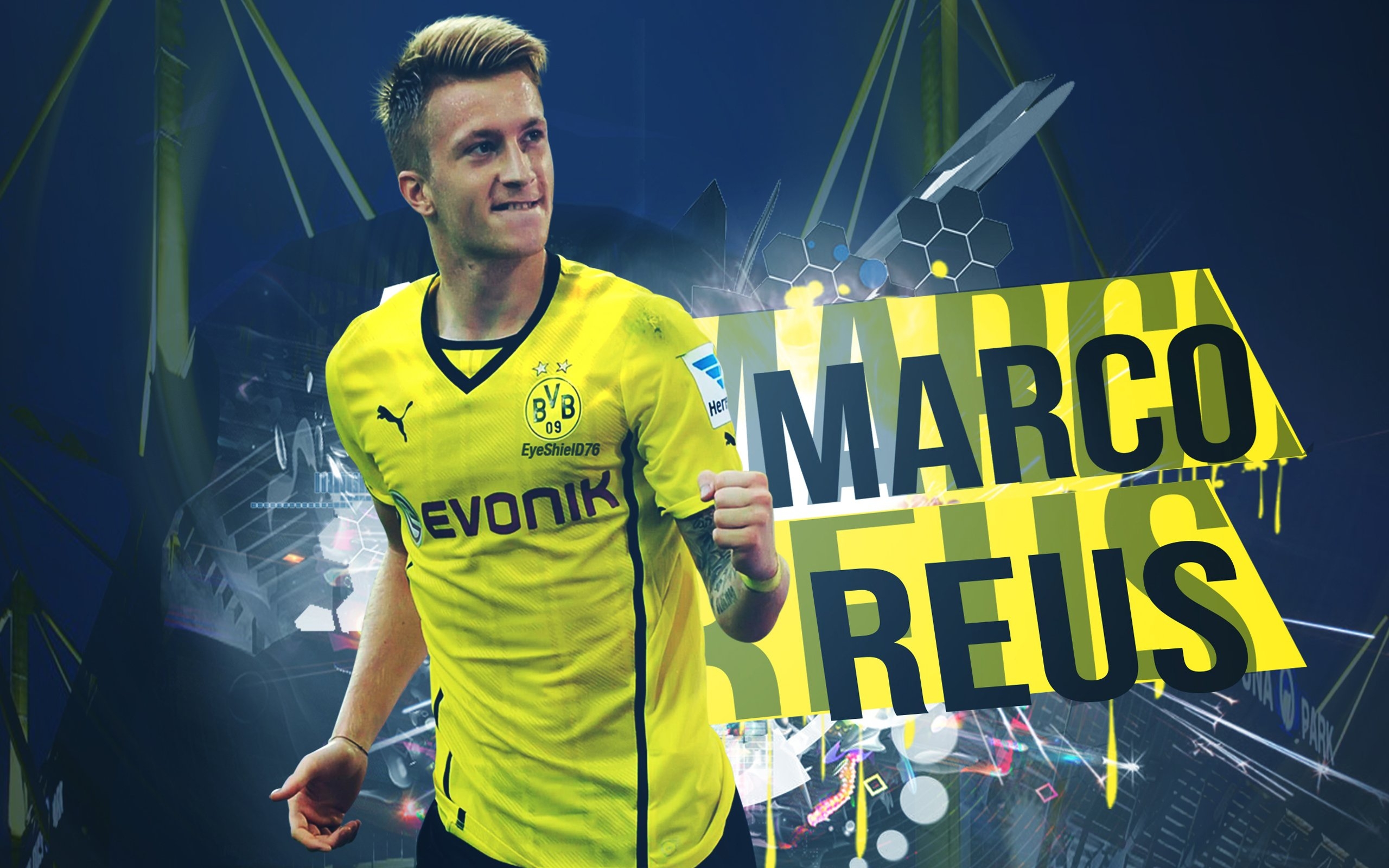 2560x1600 Download wallpaper Marco Reus, fan art, Borussia Dortmund, Desktop