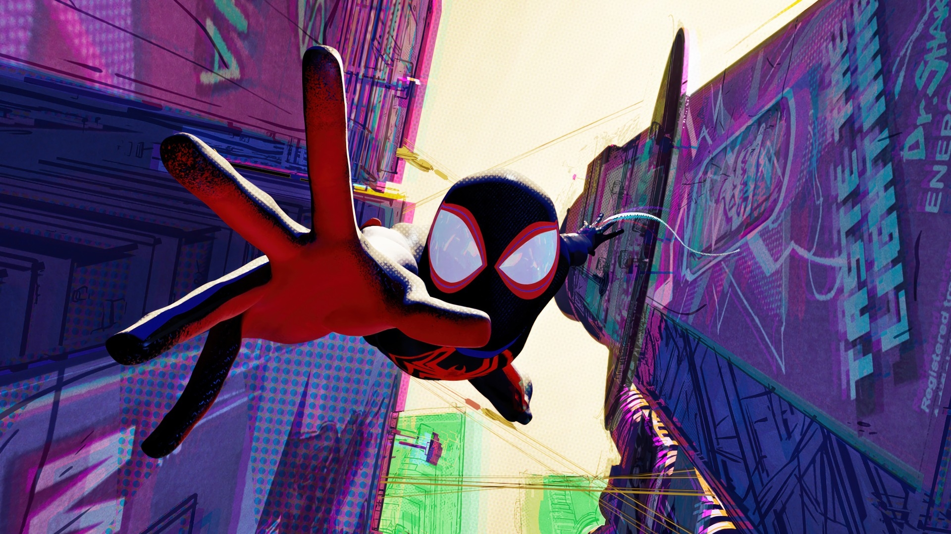 1920x1080 Miles Morales Swinging Spider Man Across The Spider Verse [], Desktop