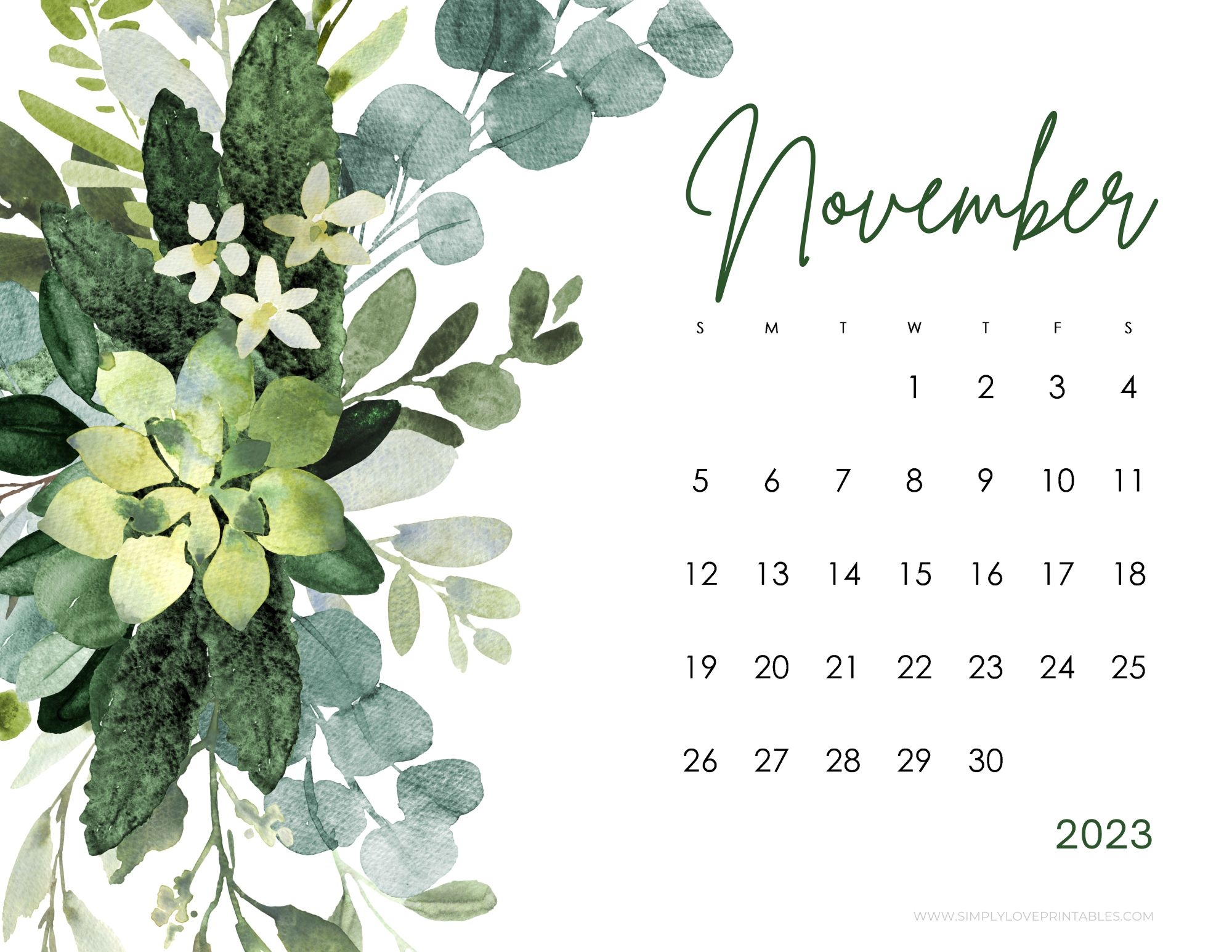 2000x1550 November 2023 Calendars. Simply Love Printables, Desktop