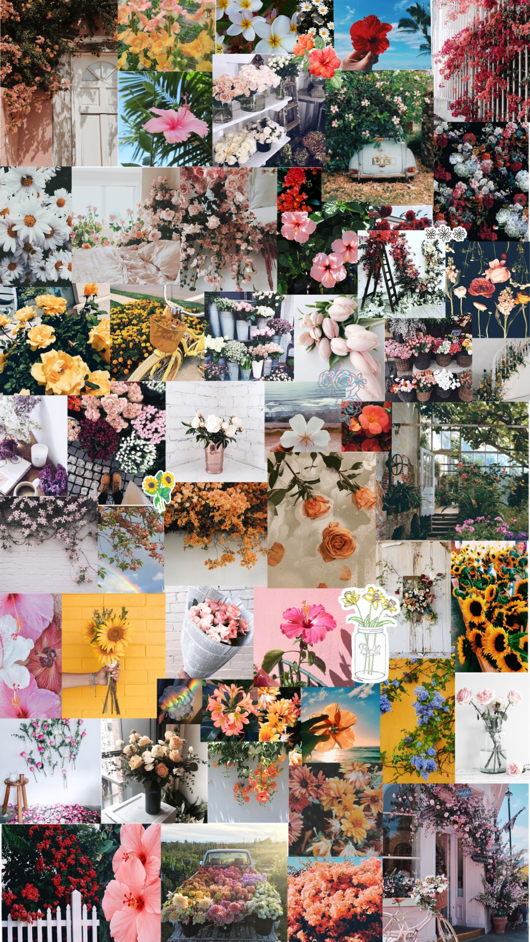 1080x1920 Collage Flower iPhone Wallpaper Free Collage Flower iPhone Background, Phone