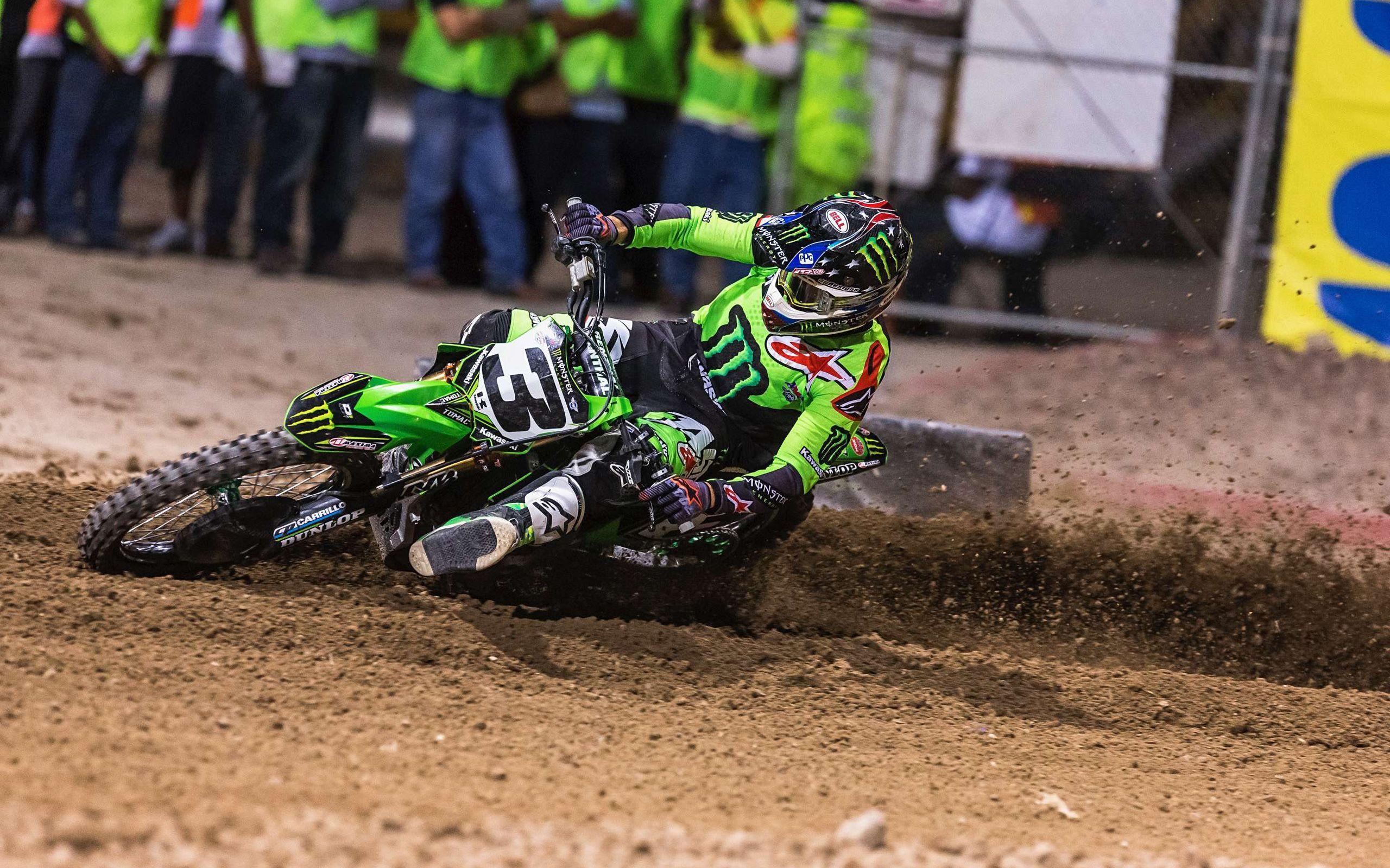 2560x1600 Download Wallpaper Eli Tomac, Raceway, Kawasaki KX 450 Supercross, Desktop