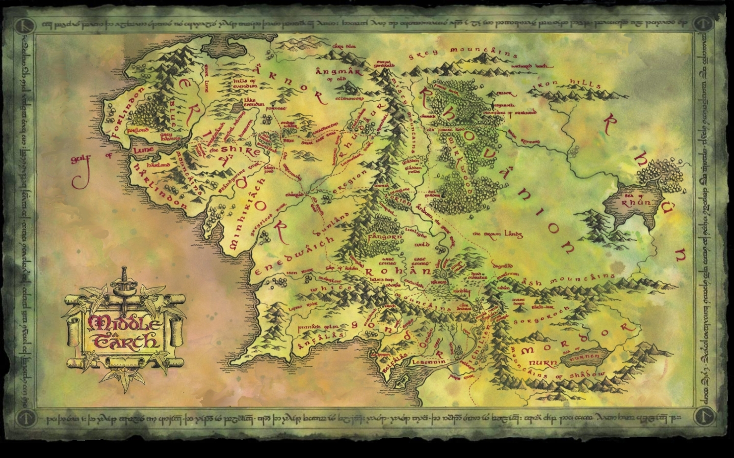 1440x900 Map Of Middle Earth Wallpaper, Desktop