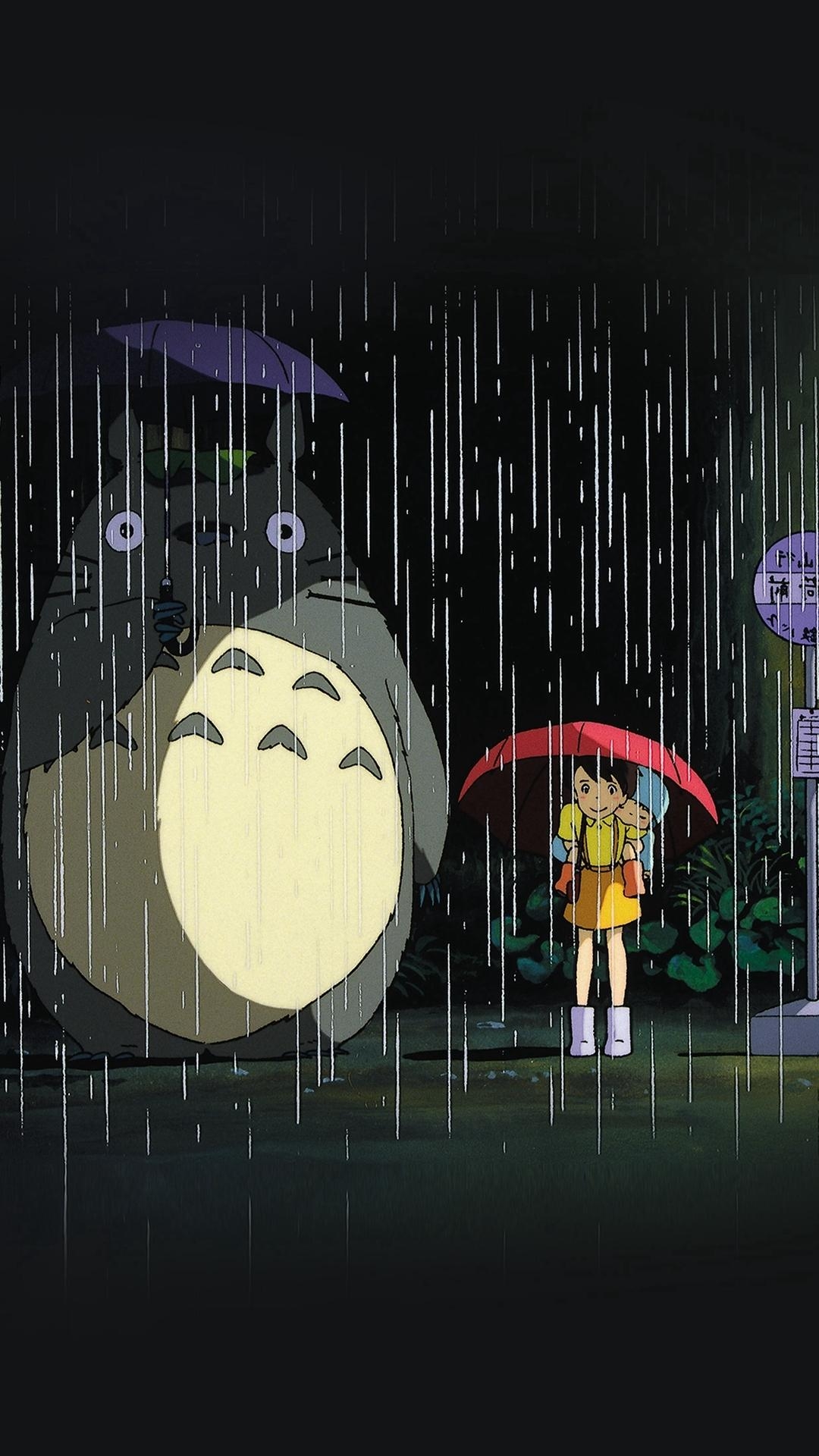 1080x1920 ImageSpace Neighbor Totoro Wallpaper Rain, Phone