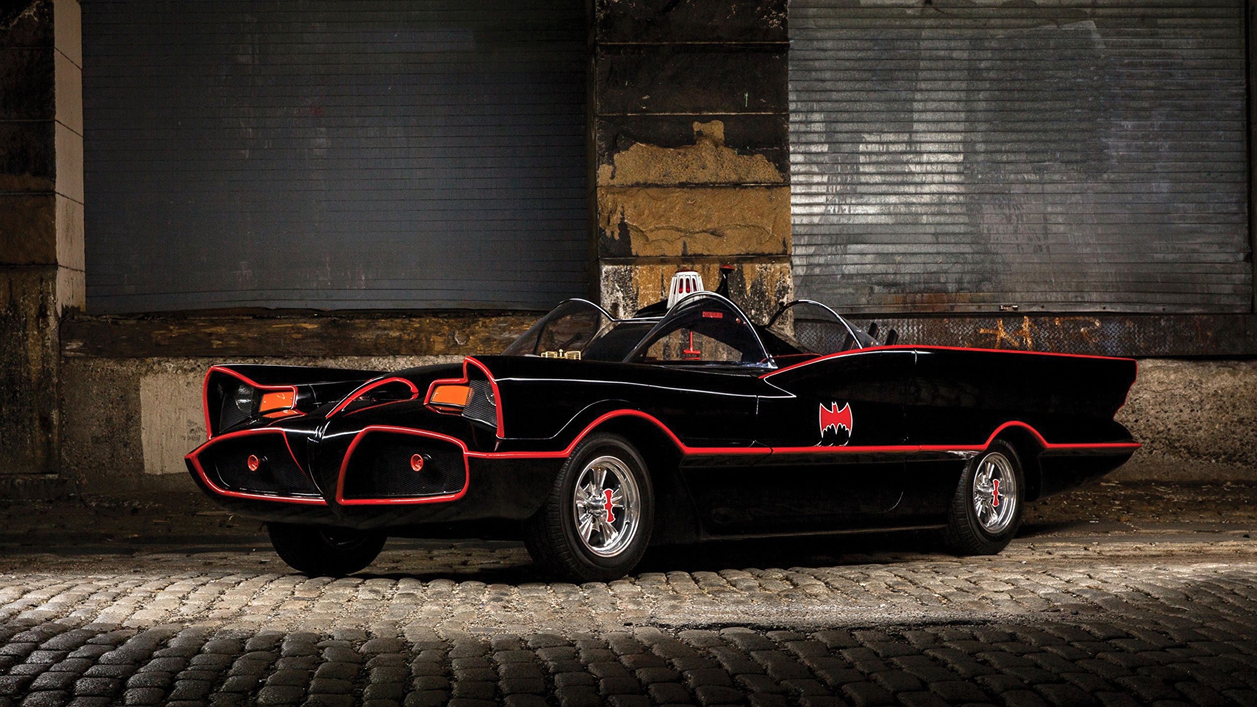 2560x1440 image 1966 Batmobile Cabriolet Black Retro auto, Desktop