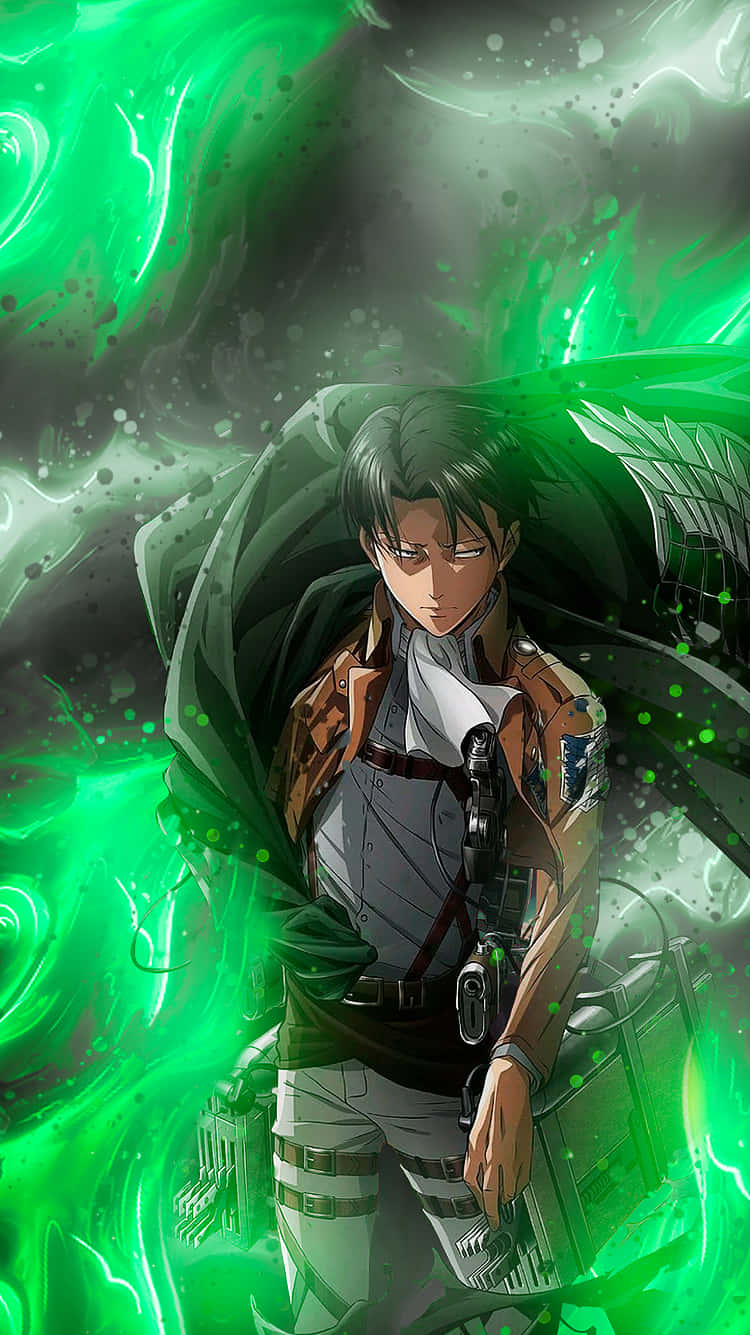 750x1340 Download Levi Pfp With Green Glow Wallpaper, Phone