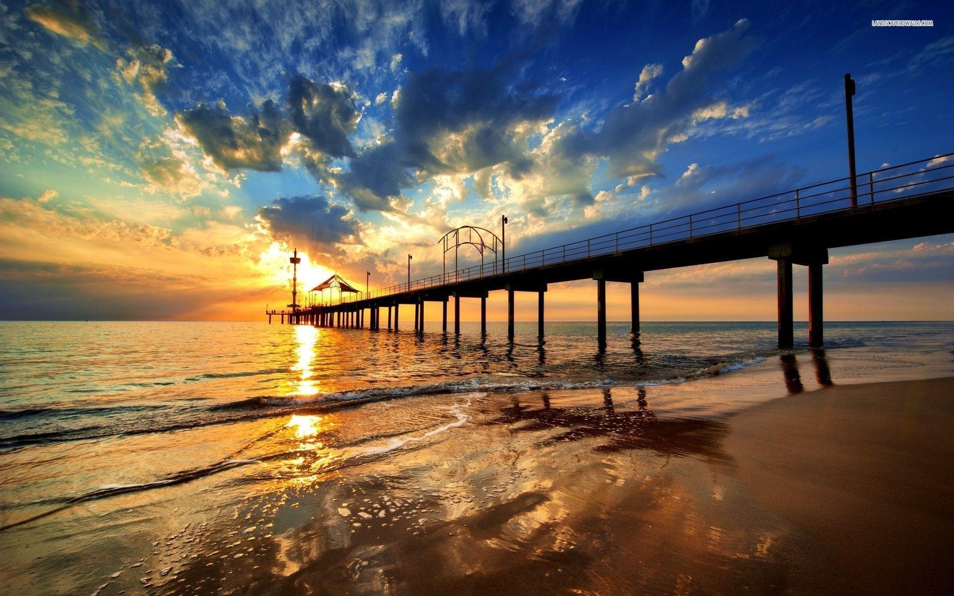 1920x1200 Pier at sunrise wallpaper #, Desktop