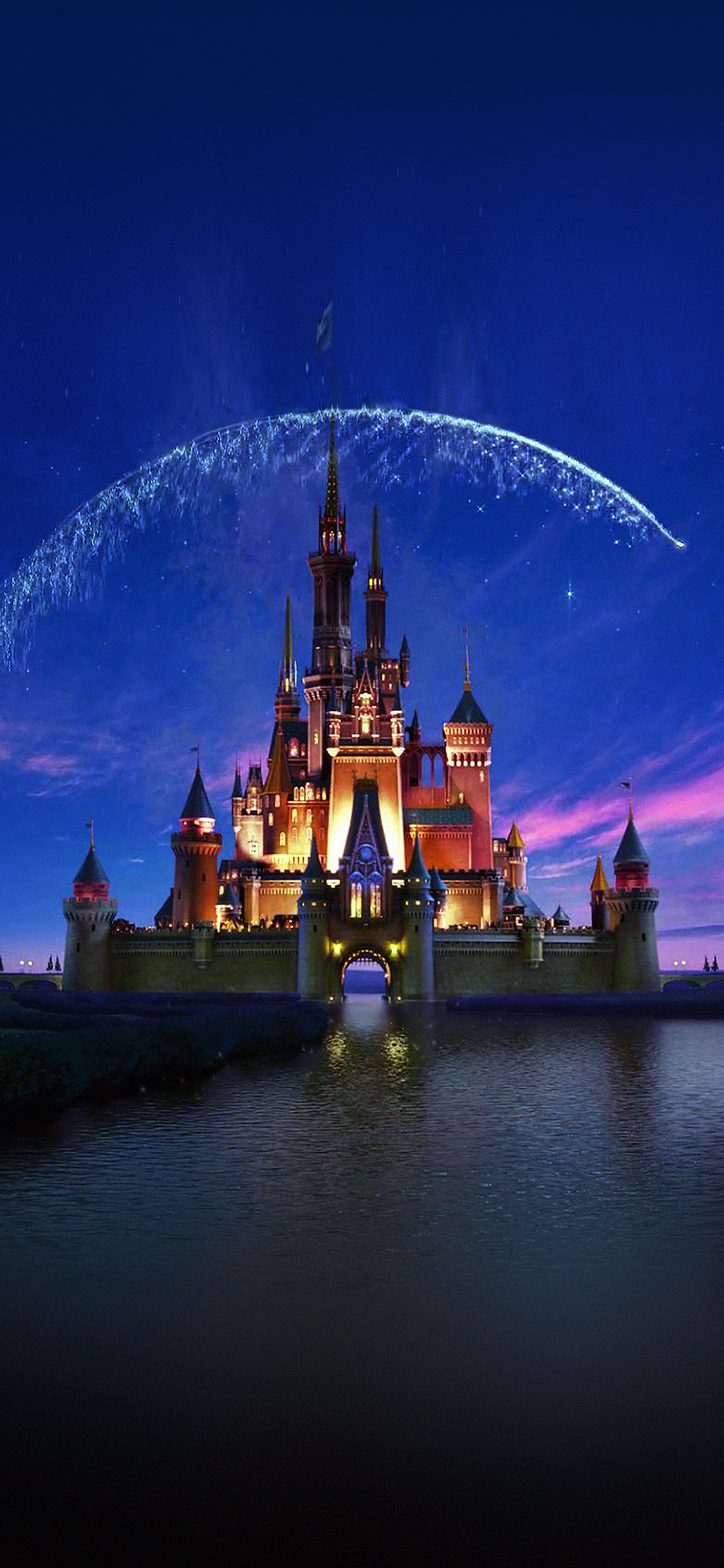 1130x2440 Wallpaper Disney Castle Artwork Illust Sky, Phone