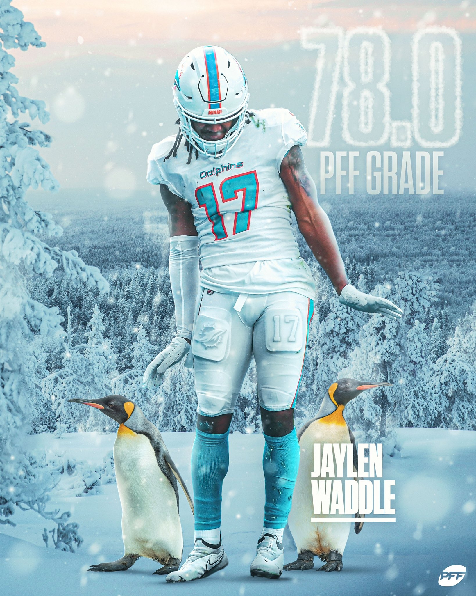 1640x2050 PFF Bet Waddle: highest graded rookie WR, Phone