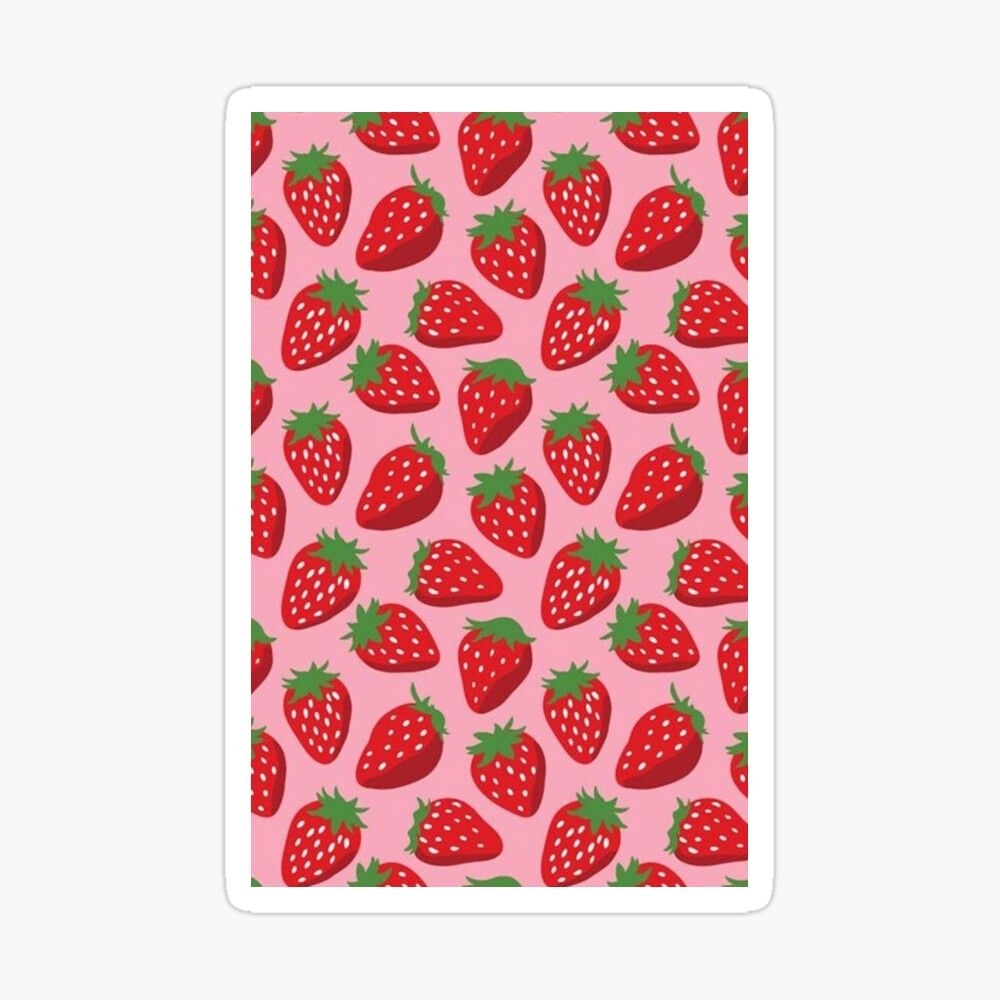 1000x1000 Cute Strawberry Wallpaper Pattern Phone Case Art Board Print, Phone