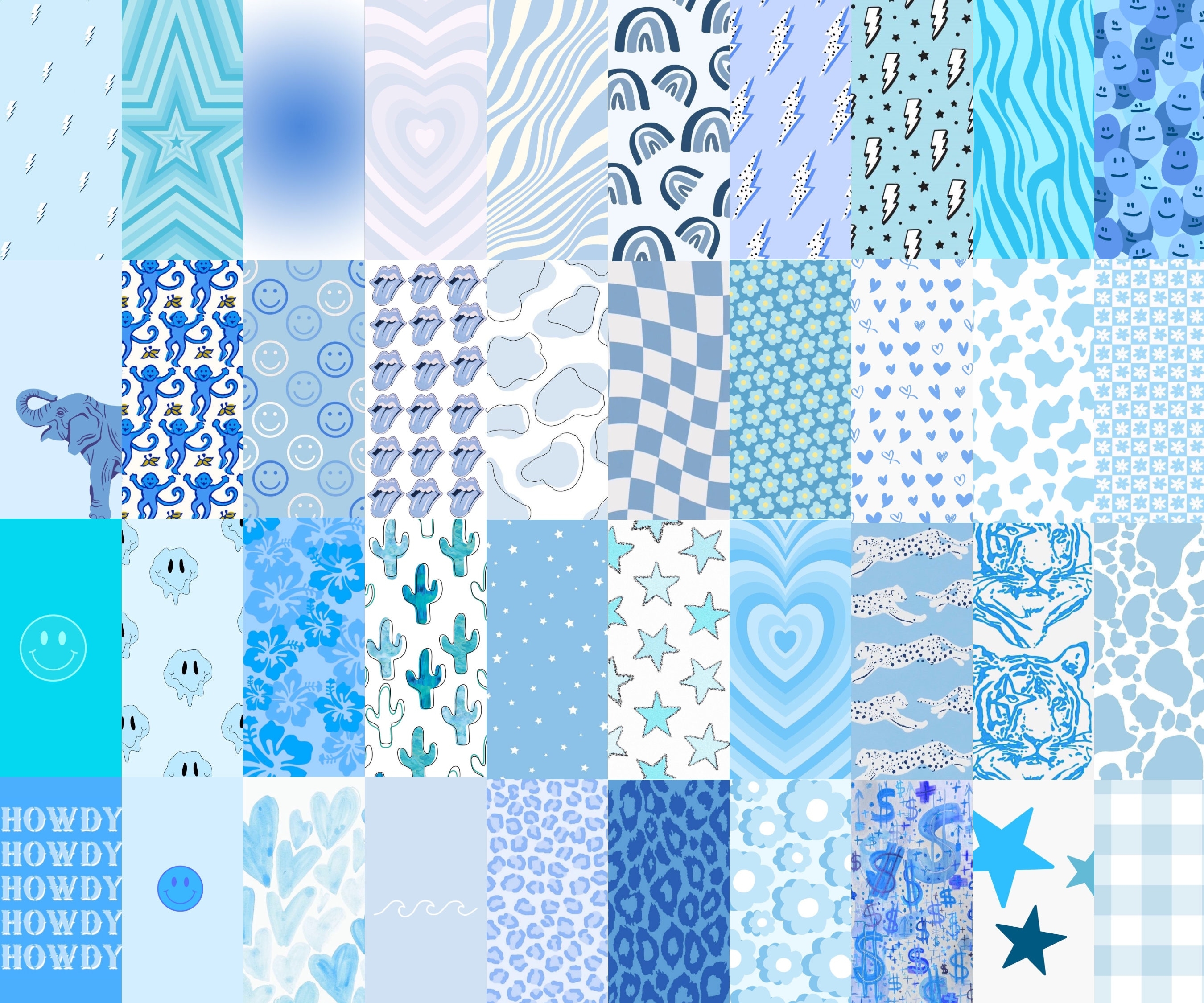 2700x2250 98pcs Blue Preppy Collage Kit, Desktop