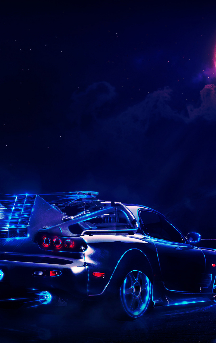 840x1340 Download mazda rx- car, dark, back to the future, movie, art  wallpaper, iphone iphone 5s, iphone 5c, ipod touch,  HD image, background, 1289, Phone