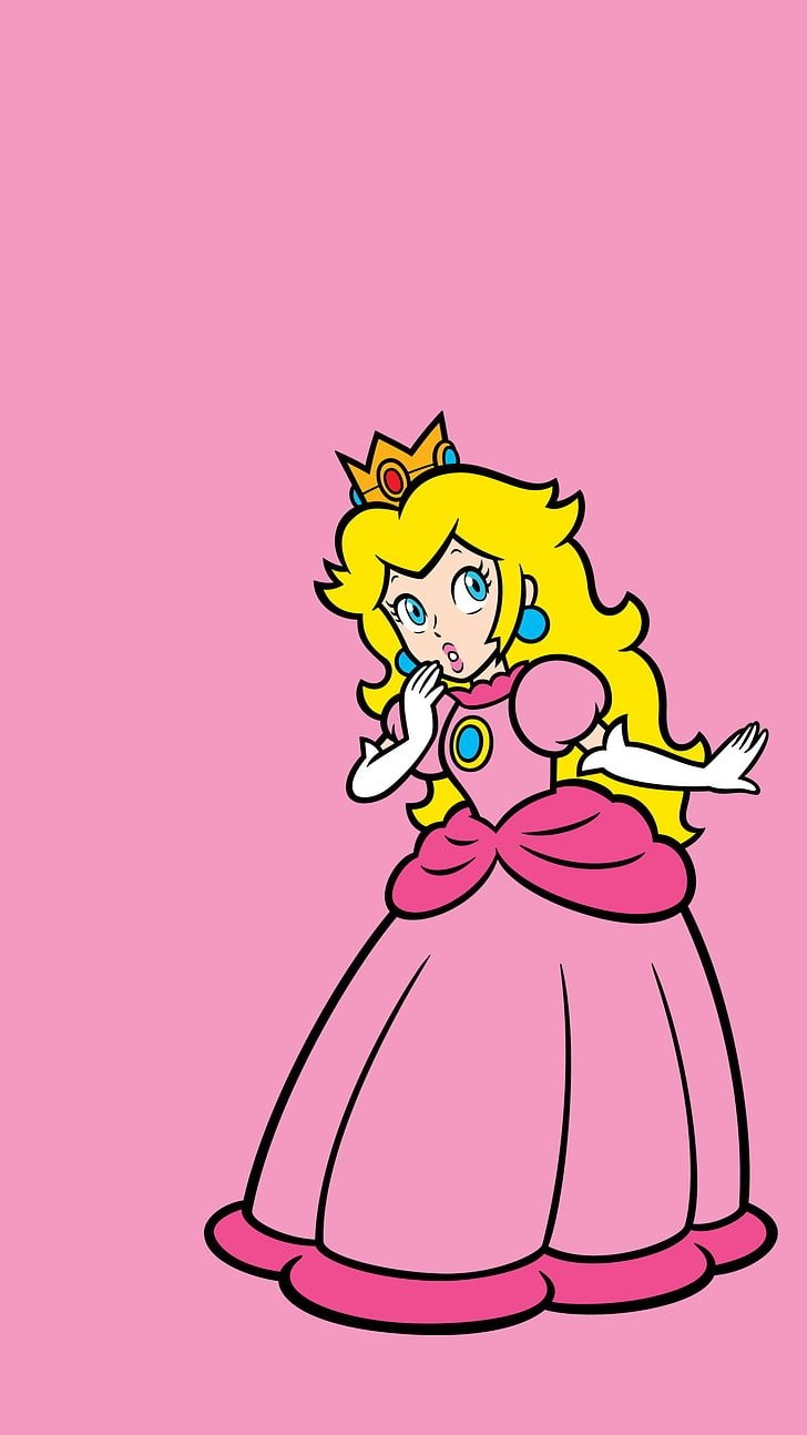 730x1300 HD wallpaper: video games, Princess Peach, Super Mario, Nintendo, colored background, Phone