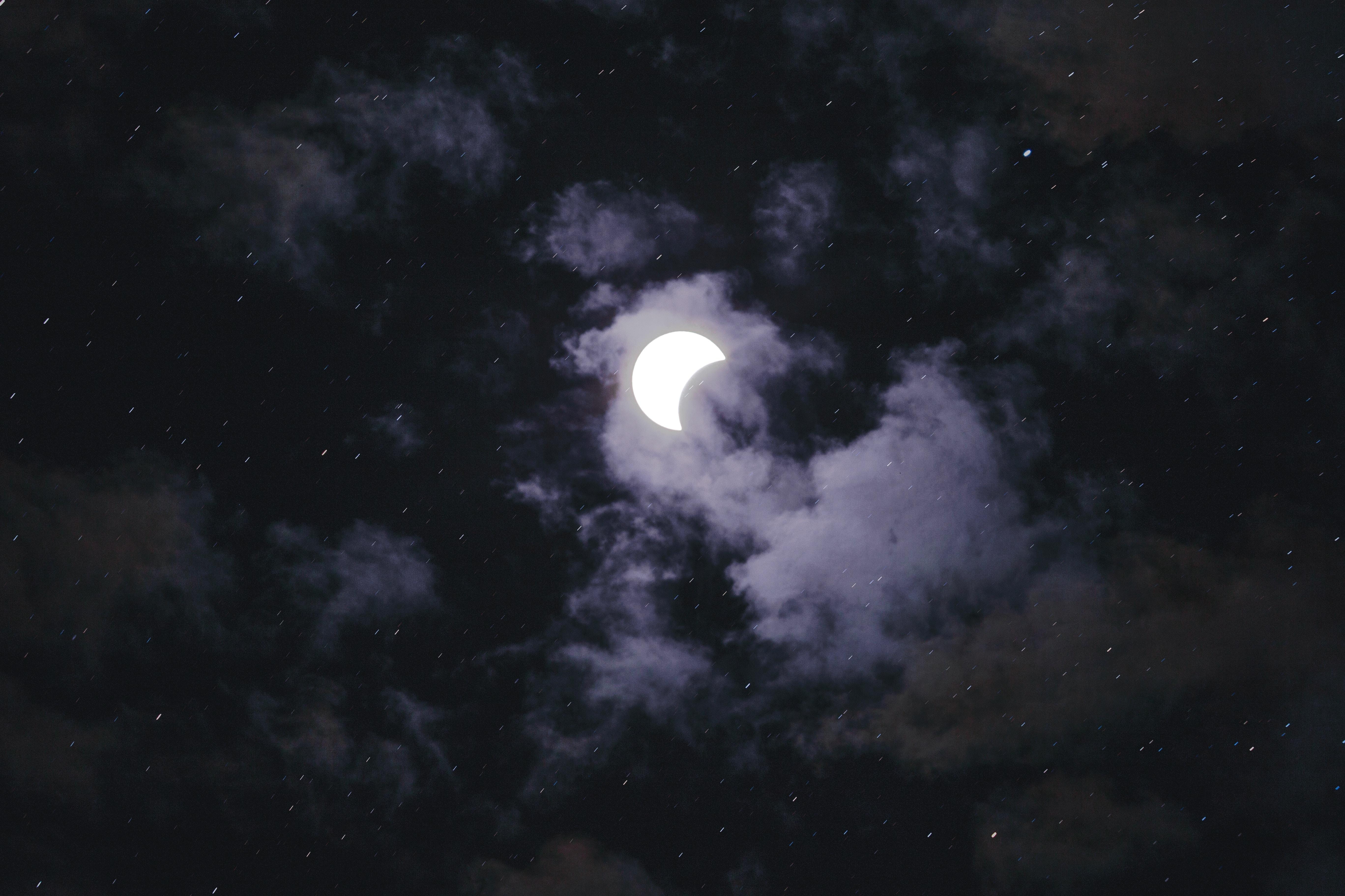 5480x3650  #moon, #solar eclipse, #cloudy, #sun, Desktop