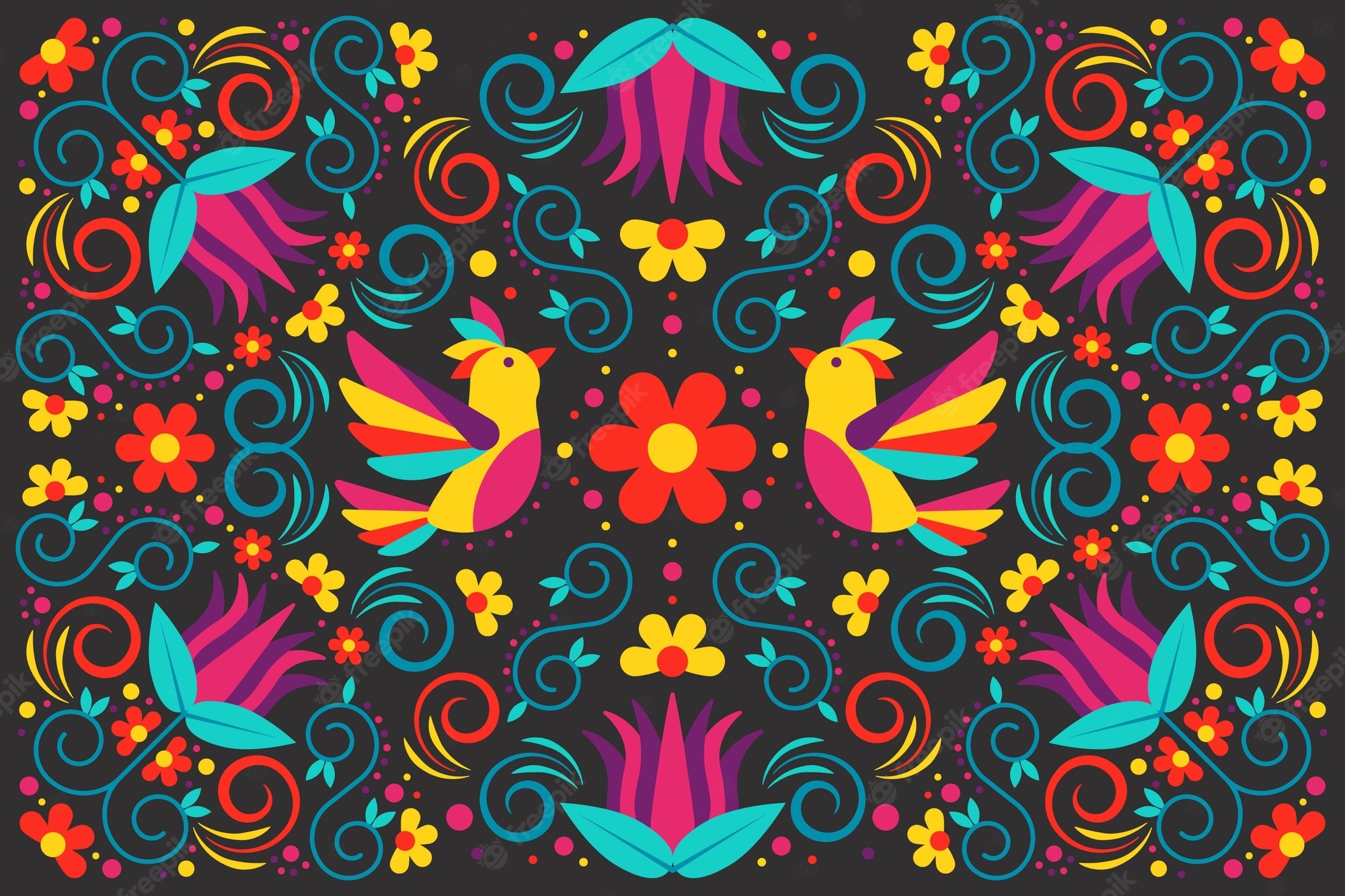 2000x1340 Free Vector. Multicolored mexican wallpaper, Desktop