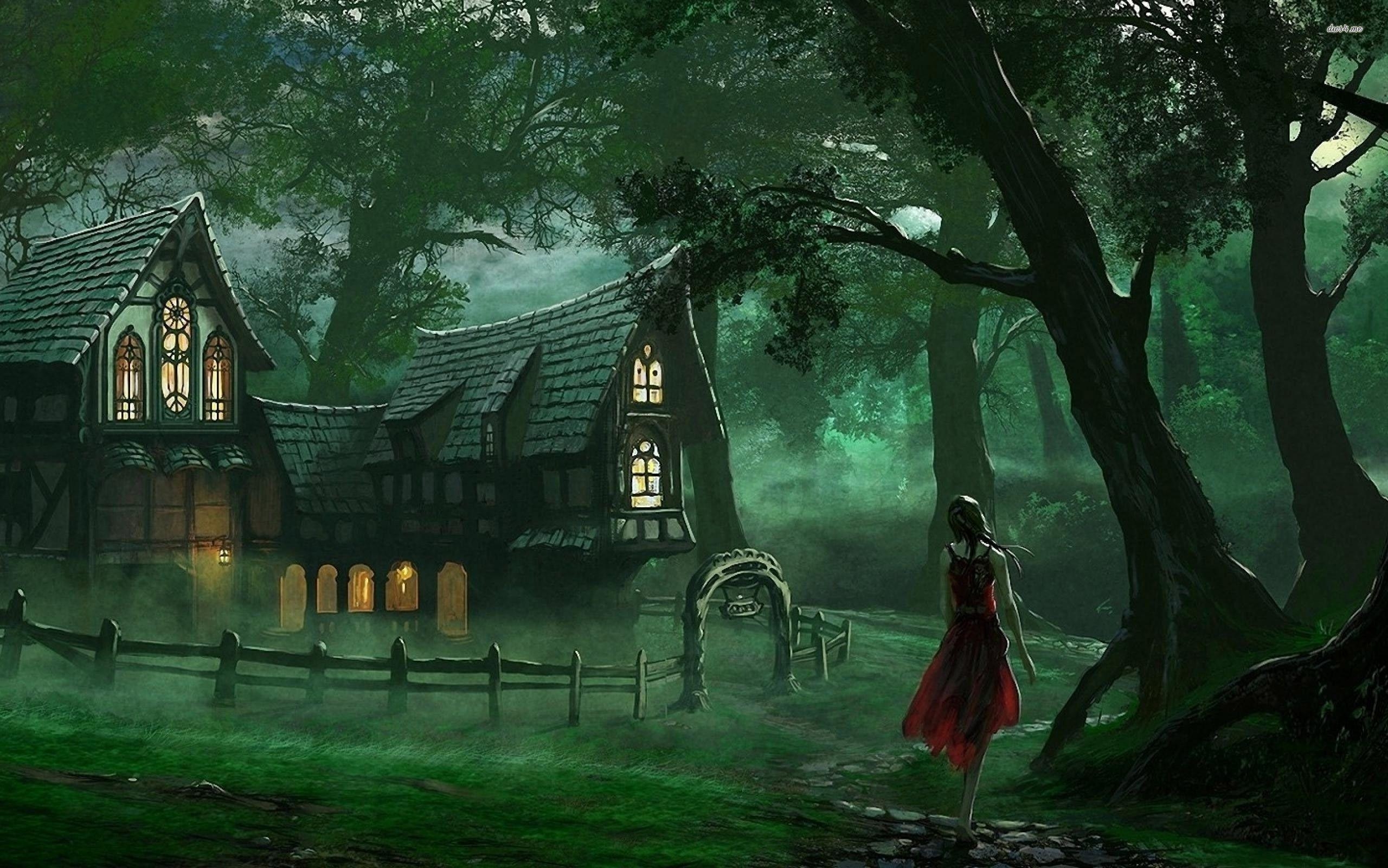 2560x1600 Creepy Red Riding Hood and the wolf wallpaper, Desktop