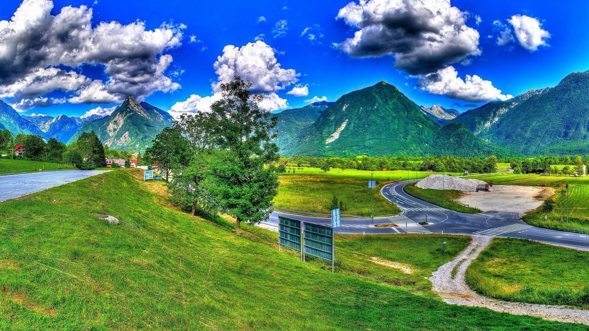 1920x1080 Bovec Town in Slovenia Europe Country Nature HD Wallpaper. HD, Desktop