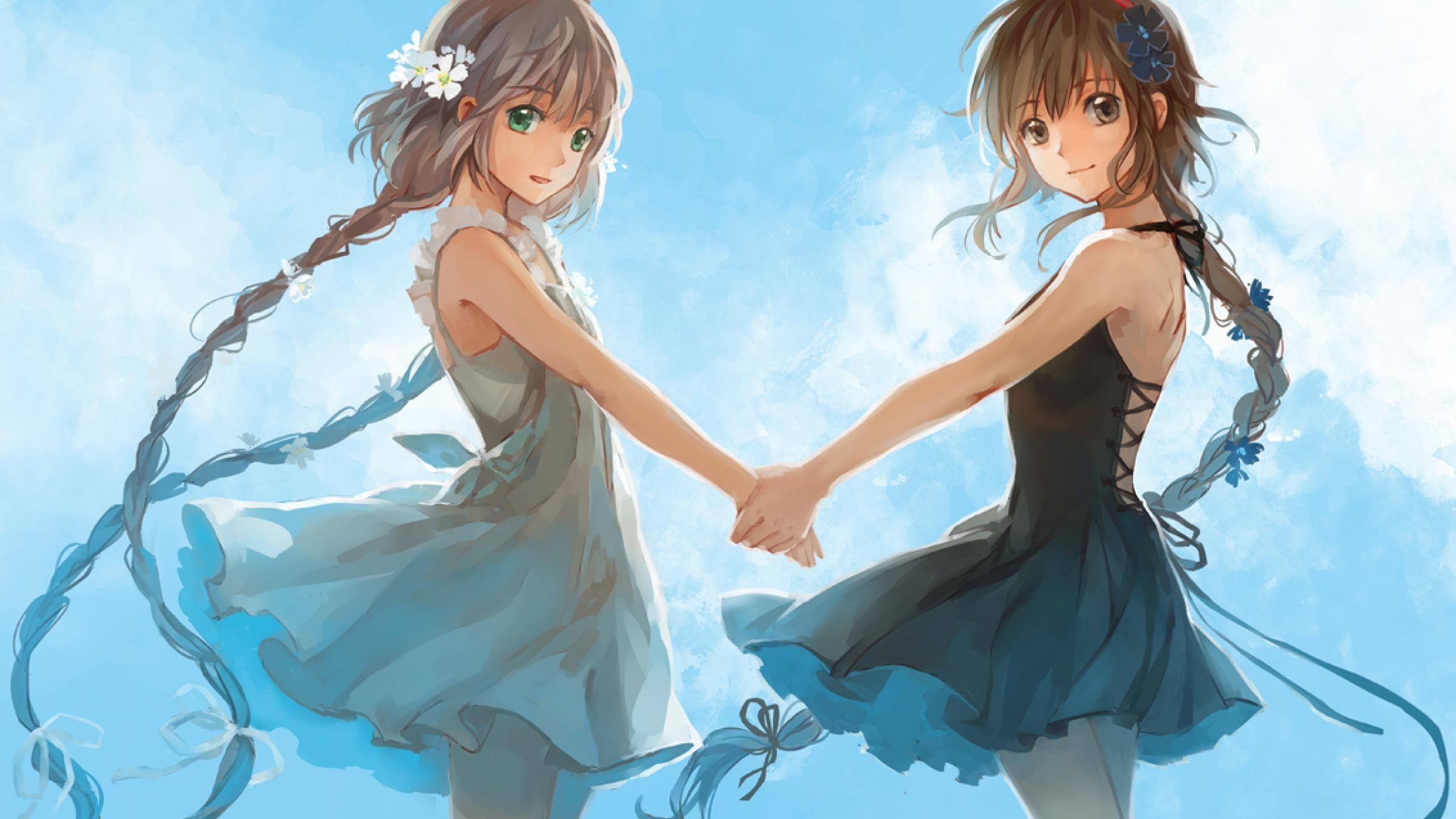 2560x1440 Anime. Anime best friends, Anime sisters, Desktop