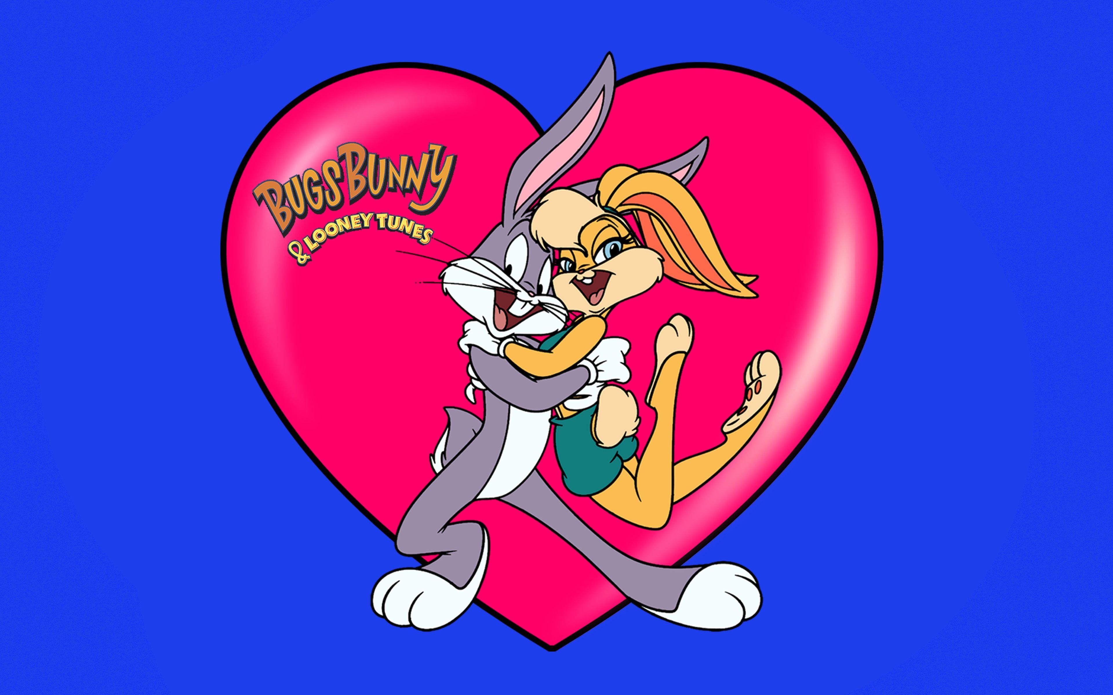 3840x2400 Looney Tunes Bugs Bunny And Lola Bunny Post Card Desktop Wallpaper, Desktop