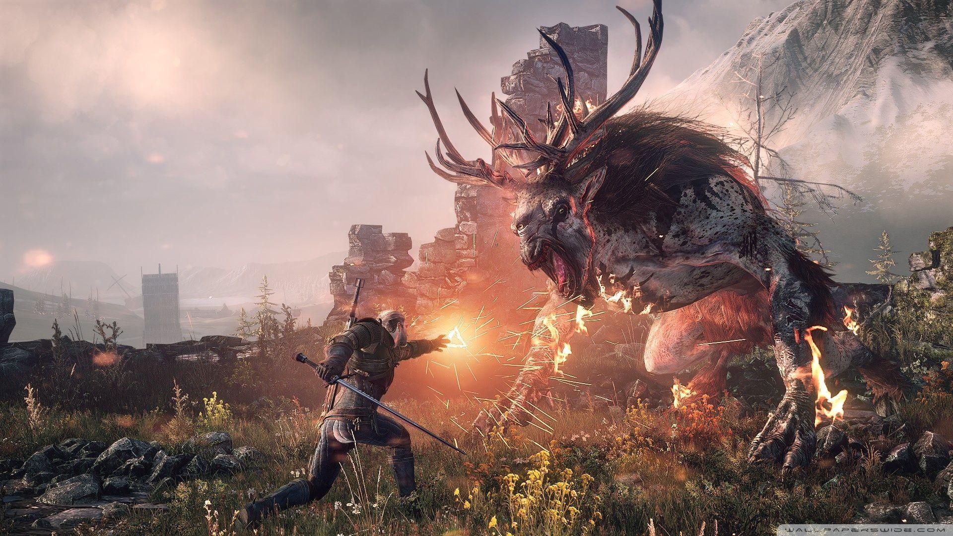 1920x1080 The Witcher 3 Wild Hunt Fighting the Fiend HD desktop, Desktop