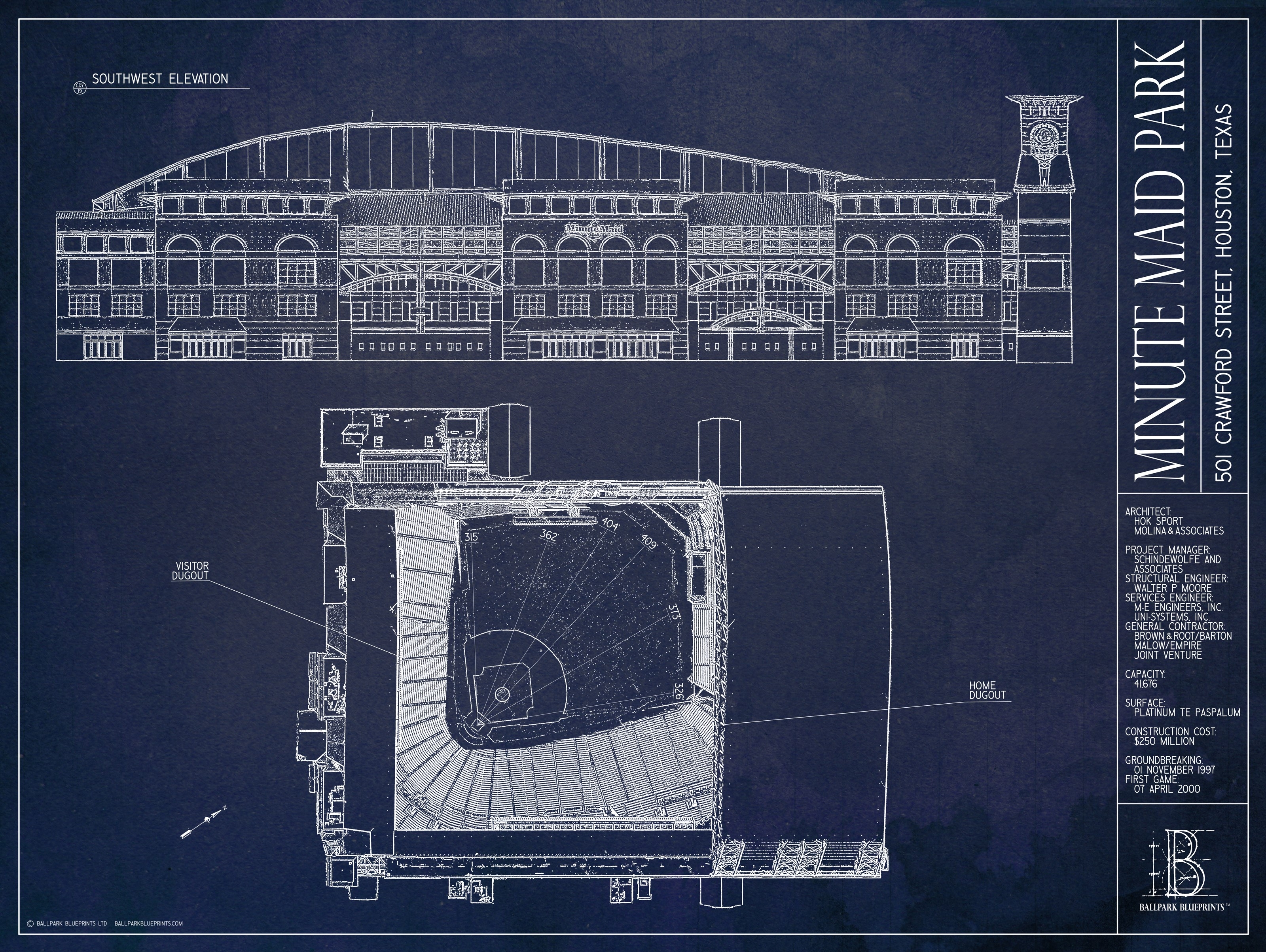 3200x2410 Minute Maid Park Blueprint Mural, Desktop