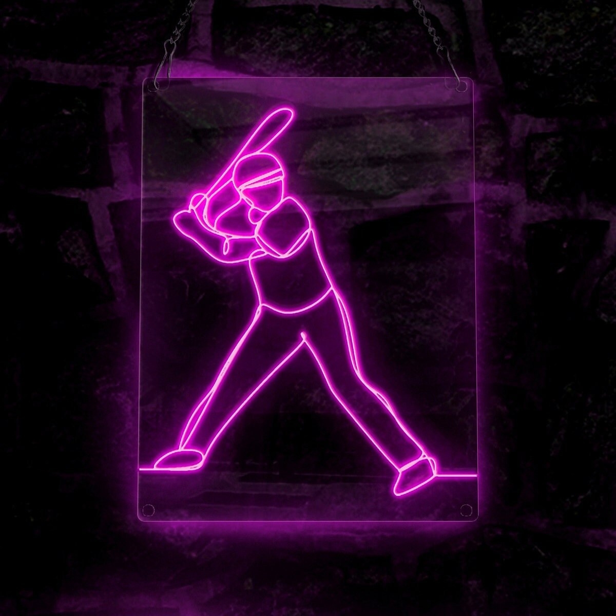 1200x1200 Baseball Player Baseball Sports Neon Sign Sports Theme, Phone