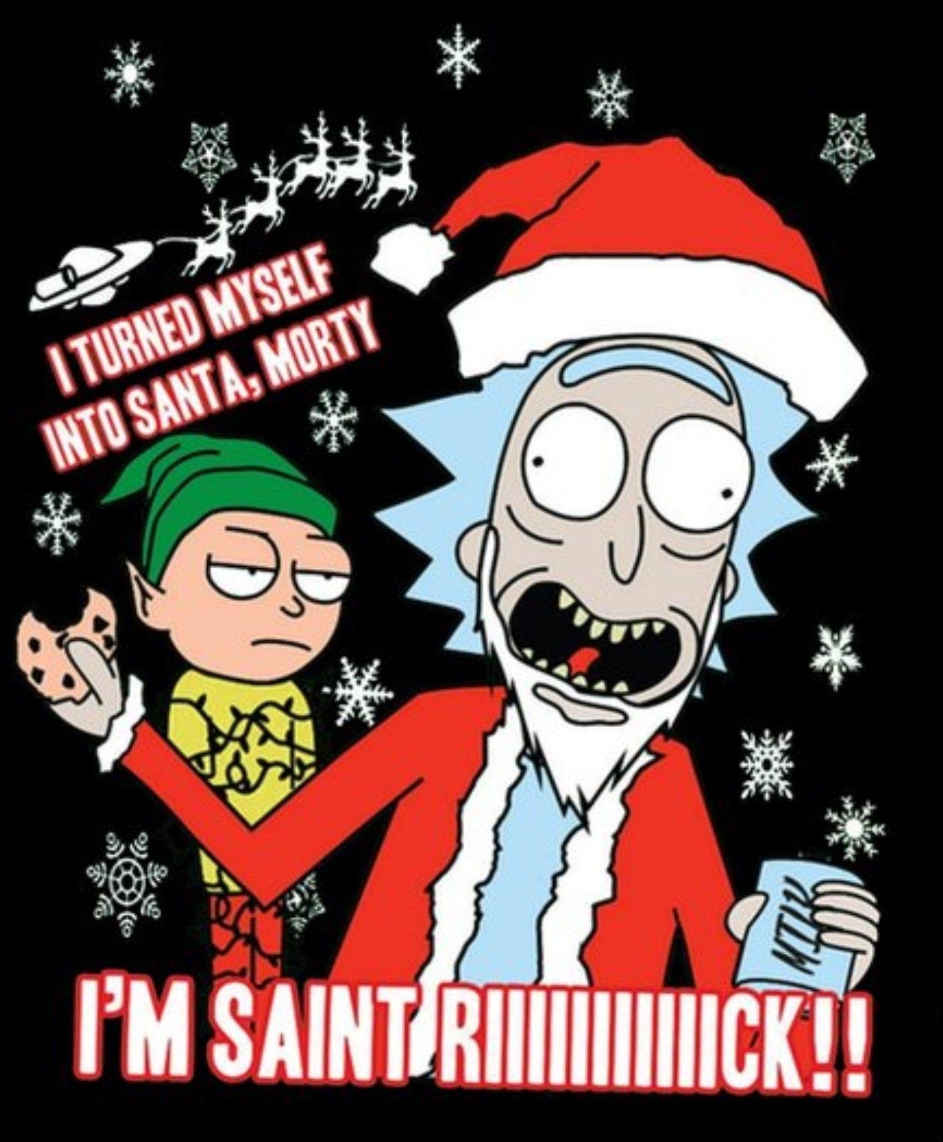 1360x1640 Rick and Morty x Saint Rick #christmasmemes. Rick, morty, Phone