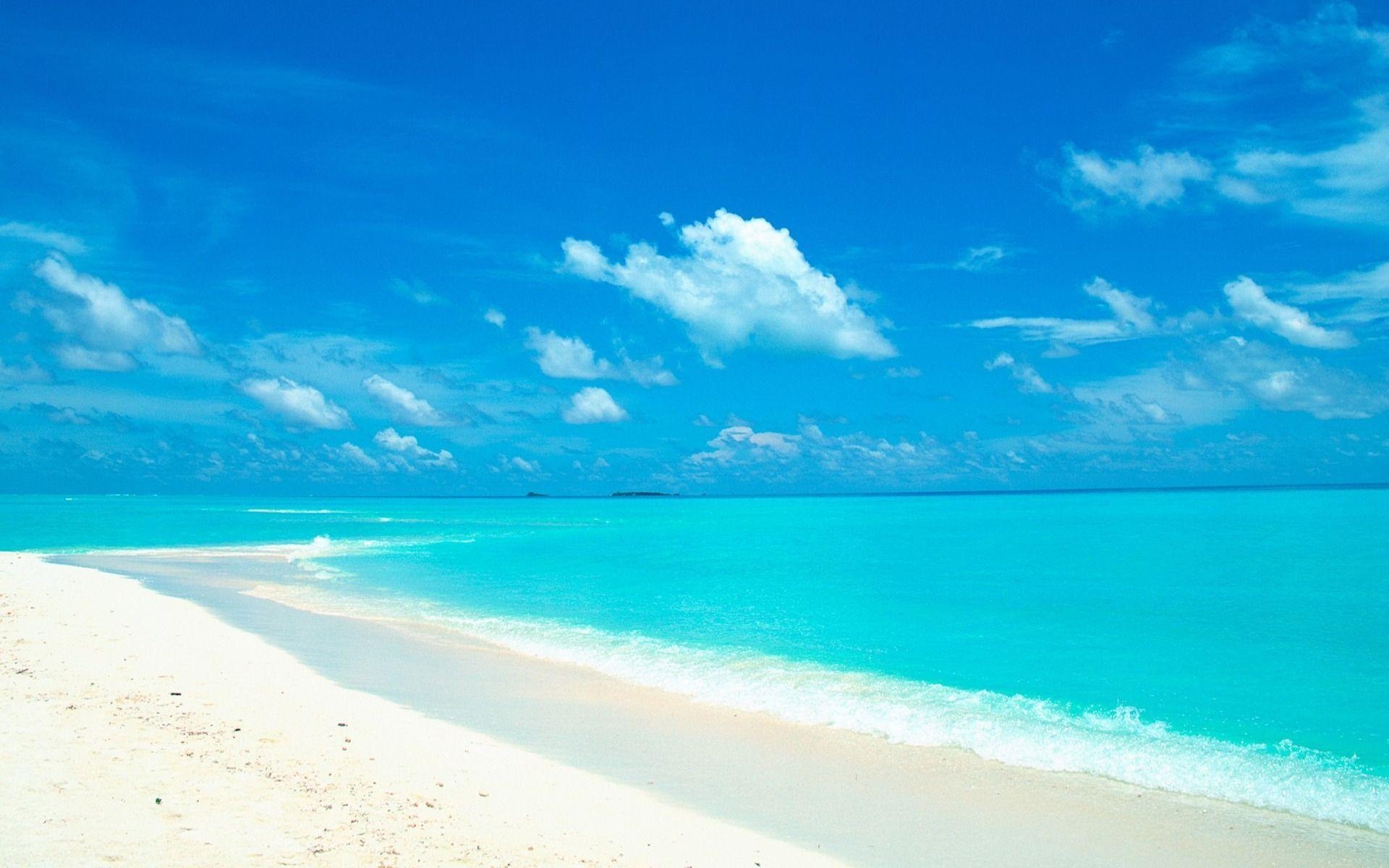 1920x1200 blue sky and water in the white sand beach wallpaper, Desktop