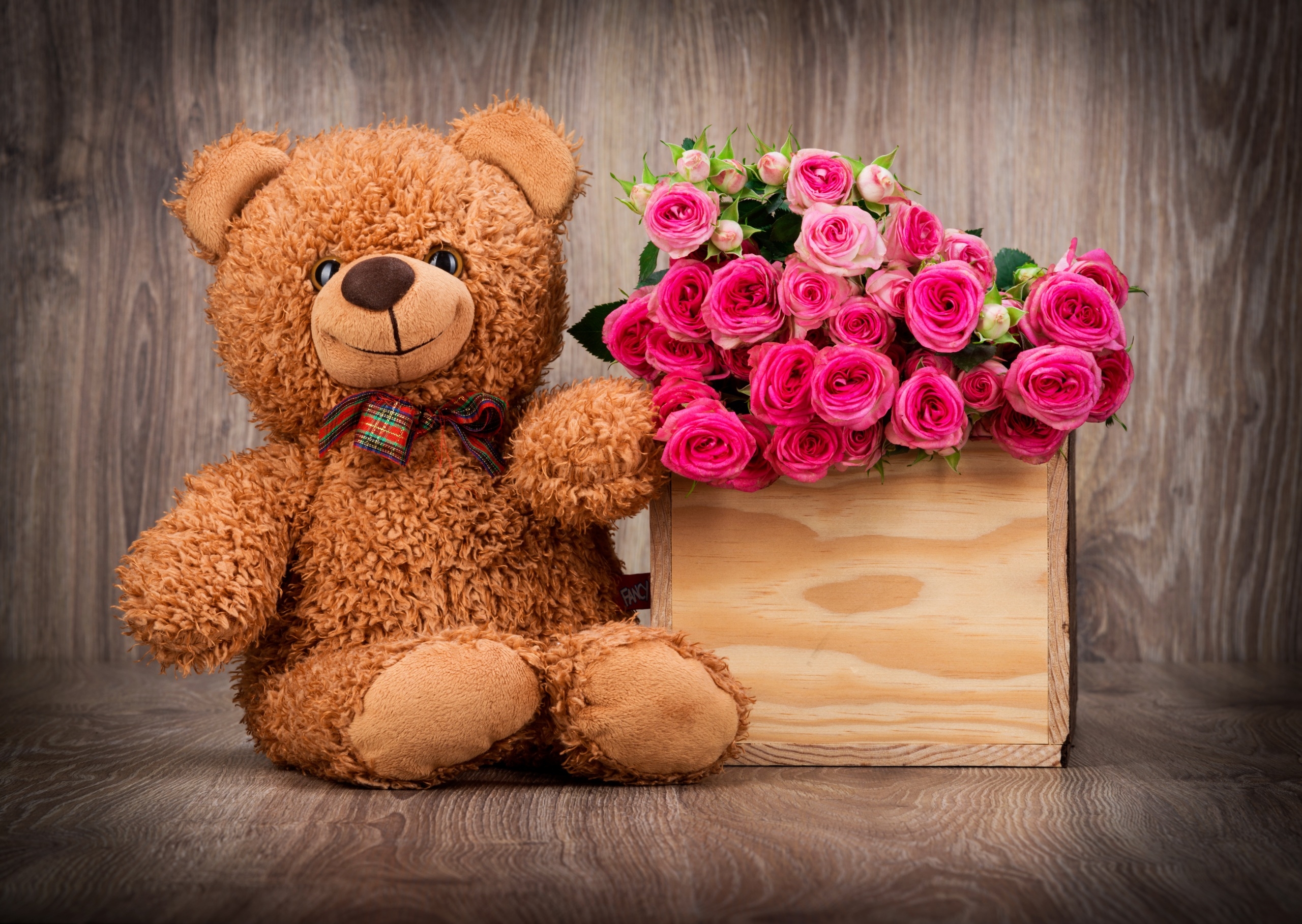 2560x1820 Free download Cute Teddy Bear Wallpaper with Pink Roses in Box HD Wallpaper for [] for your Desktop, Mobile & Tablet. Explore Cute Teddy Bears Wallpaper. Teddy Bear Wallpaper, Desktop