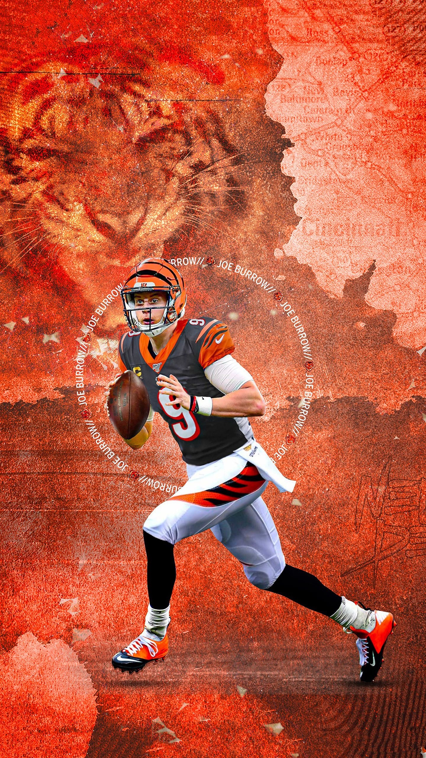 1440x2560 Joe Burrow Wallpaper Discover more American Football, Bengals, Cincinnati Bengals, Football, Joe Burrow wallpaper.. Cincinnati bengals, Joe burrow, Bengals, Phone