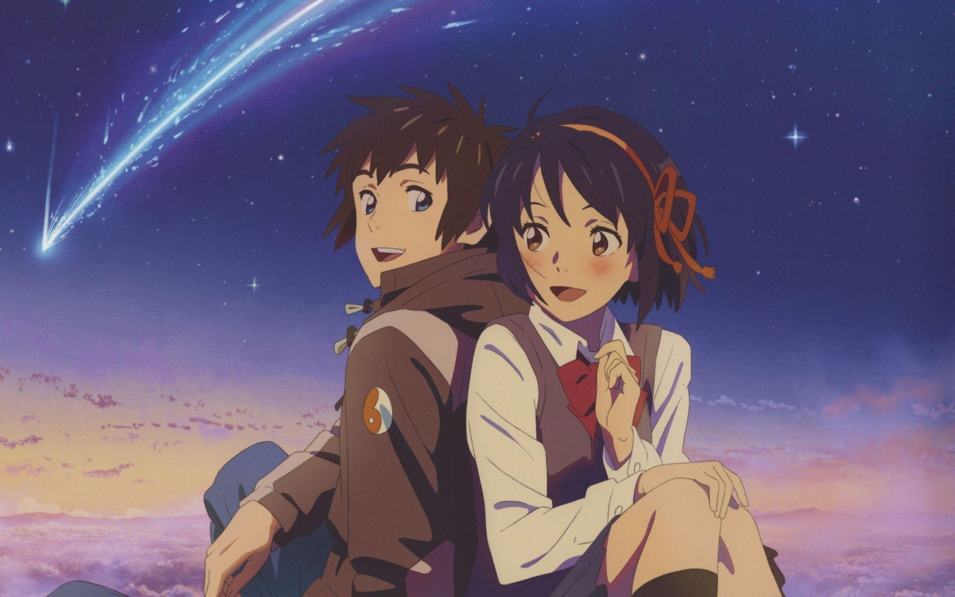 1920x1200 Download  wallpaper cute couple, mitsuha miyamizu, taki, Desktop