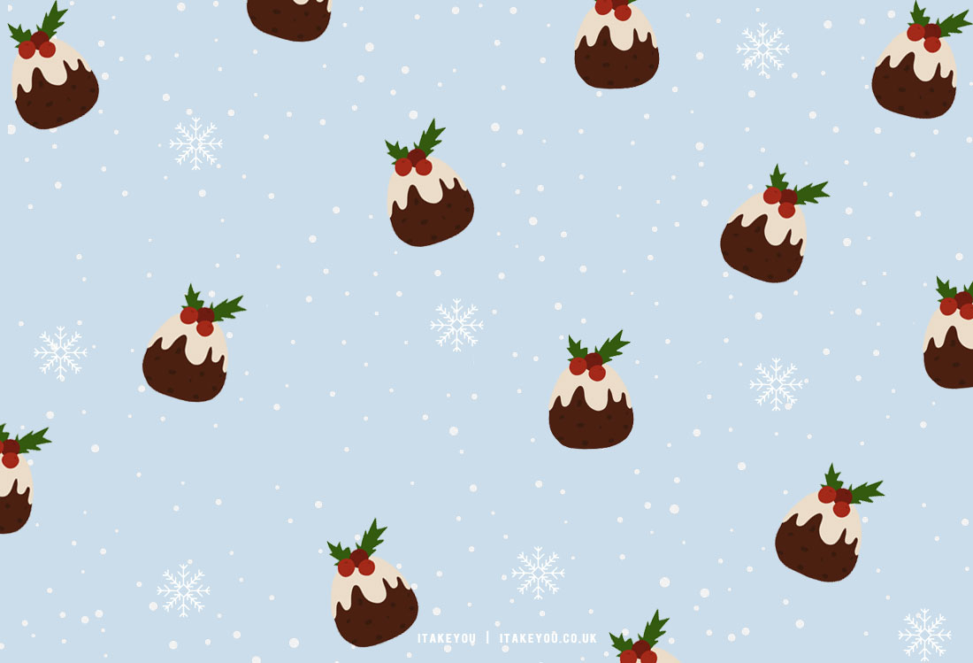 1100x750 Preppy Christmas Wallpaper Ideas, Christmas Pudding Blue Background for Desktop I Take You. Wedding Readings. Wedding Ideas, Desktop