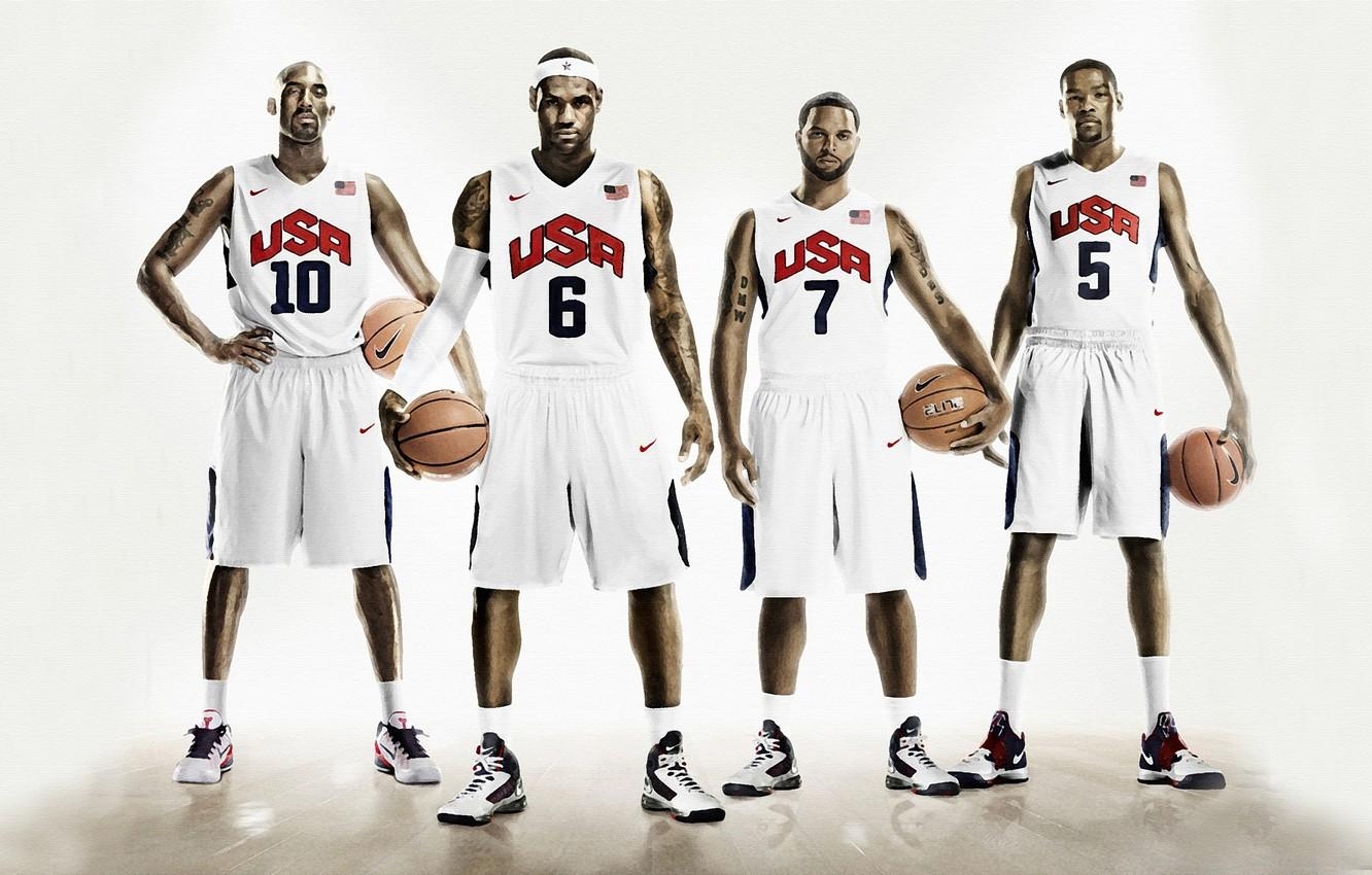 1340x850 Wallpaper Sport, Basketball, USA, Nike, LeBron James, Kobe Bryant, Four, Kevin Durant, Deron Williams image for desktop, section спорт, Desktop