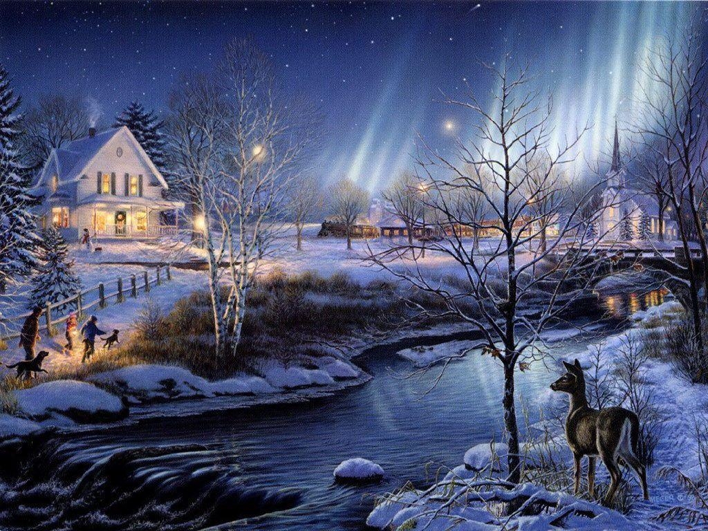 1030x770 Desktop Wallpaper Terry Redlin Christmas Paintings 1024 X 768 145, Desktop