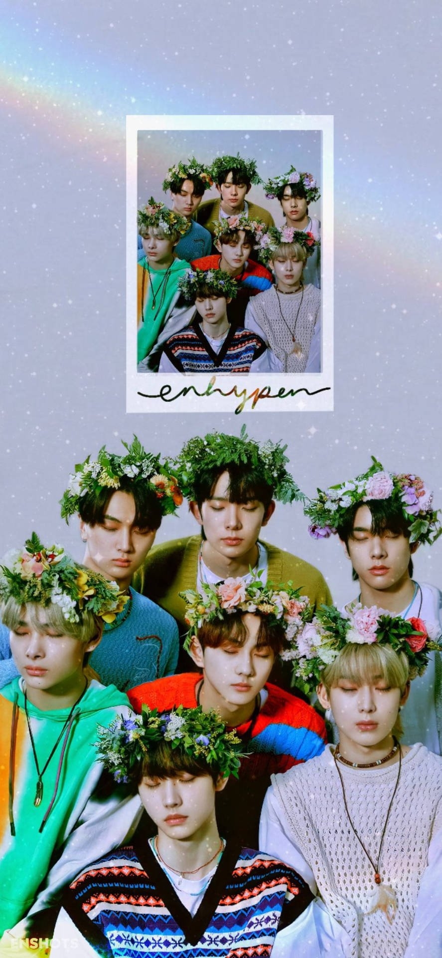 890x1920 Download Enhypen Flower Crown Wallpaper, Phone